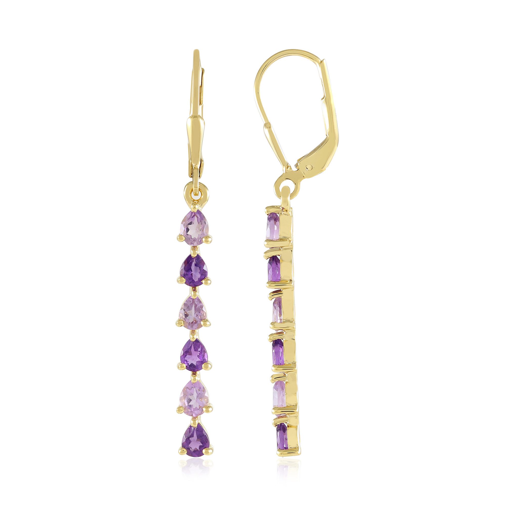Cavill Ohrring-Set Lavendel-Amethyst-Ohrringe aus vergoldetem Silber (2-tlg)