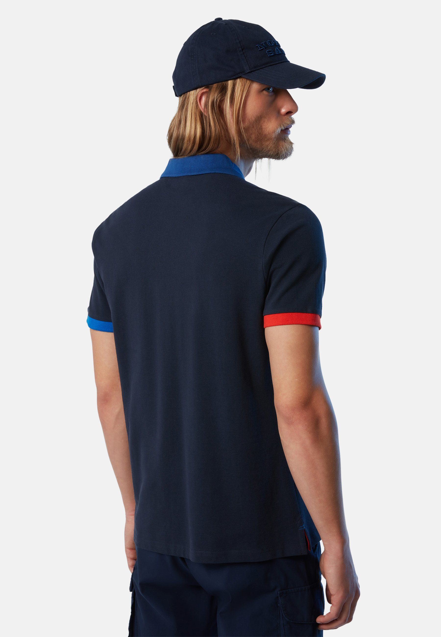 Poloshirt North klassischem BLUE mit DARK Sails aus Design Bio-Baumwolle Poloshirt