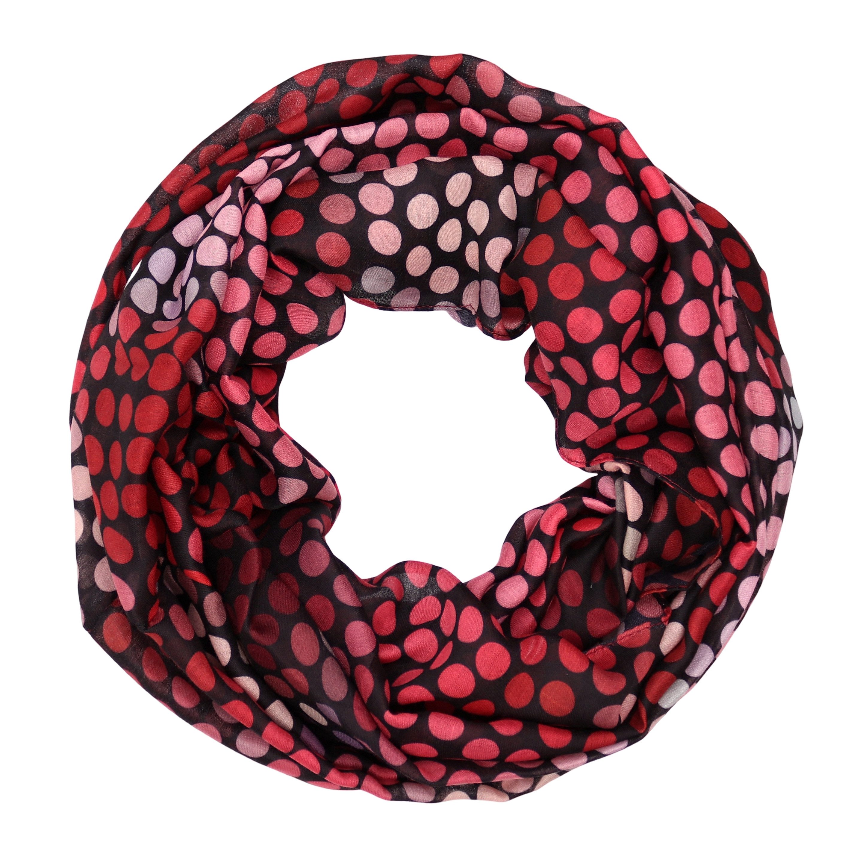 MIRROSI Loop Damen Schal Weich aus 100% Viskose Groß, Schlauchschal, Punktenmuster, (ca.60x80cm, zweimal um den Hals wickelbar), Damen Halstuch Stola ideal für Frühling,Sommer, Herbst oder Winter