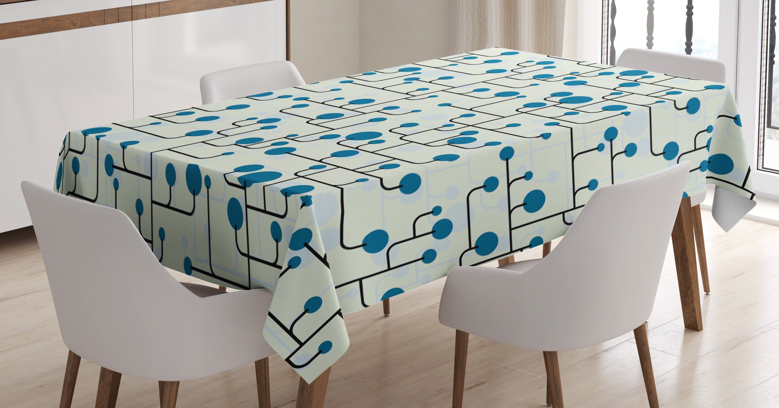 Klare Geometrisch Punkte Farbfest Abstrakte Tischdecke Farben, Abakuhaus geeignet Bereich Für Waschbar den Linien Außen