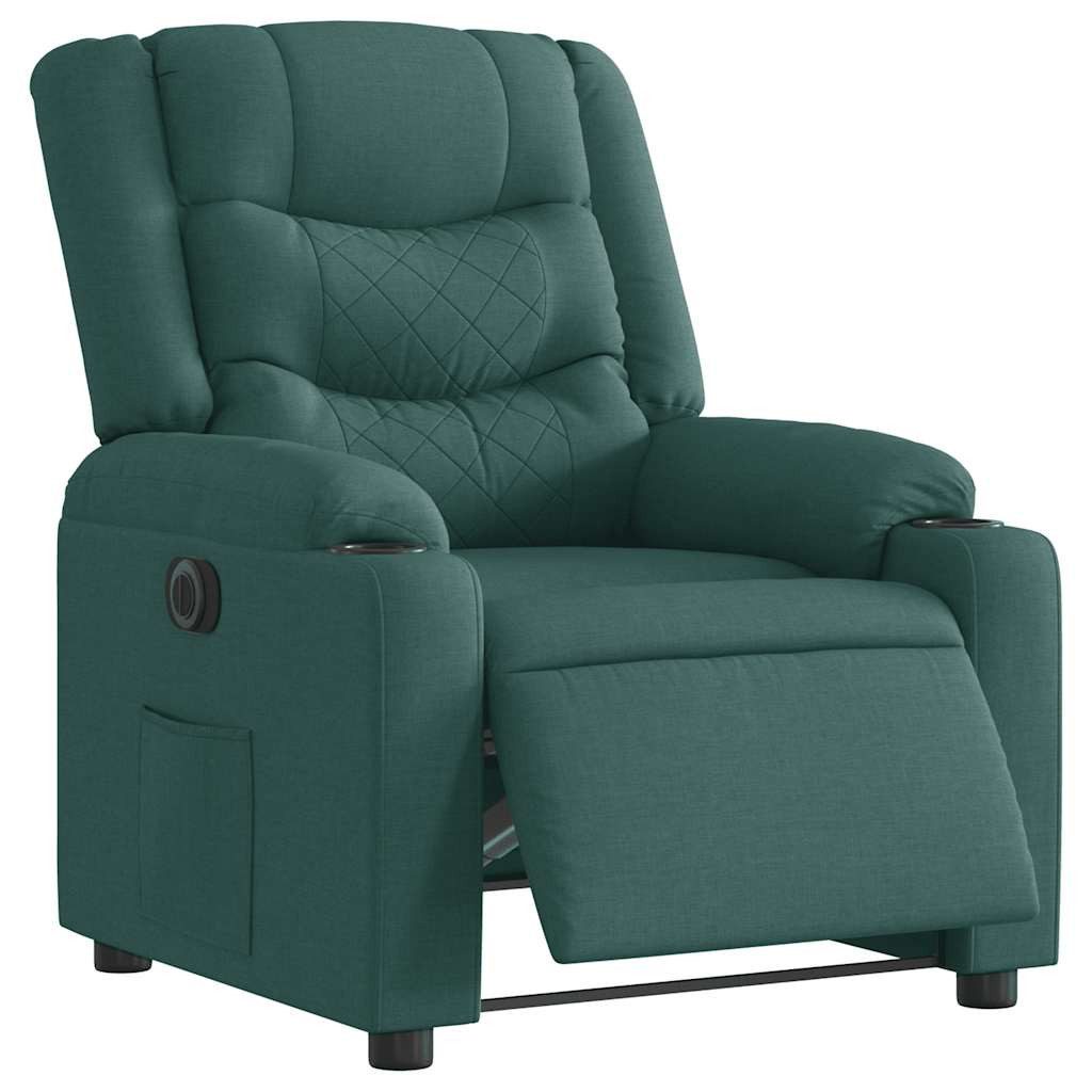 vidaXL Sessel Relaxsessel Elektrisch Dunkelgrün Stoff günstig online kaufen