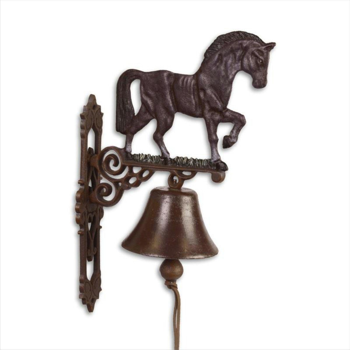 Moritz Gartenfigur Glocke Pferd, (Wandglocke), Gusseisen Türglocke Wandglocke Glocke Klingel Gong Antik Landhaus