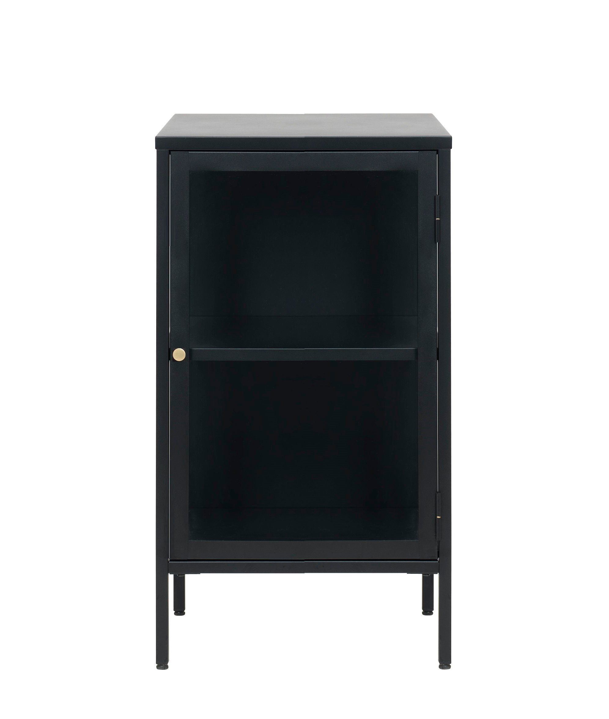 ebuy24 Vitrine Carmel Vitrinenschrank mit 1 Glastür, schwarz.
