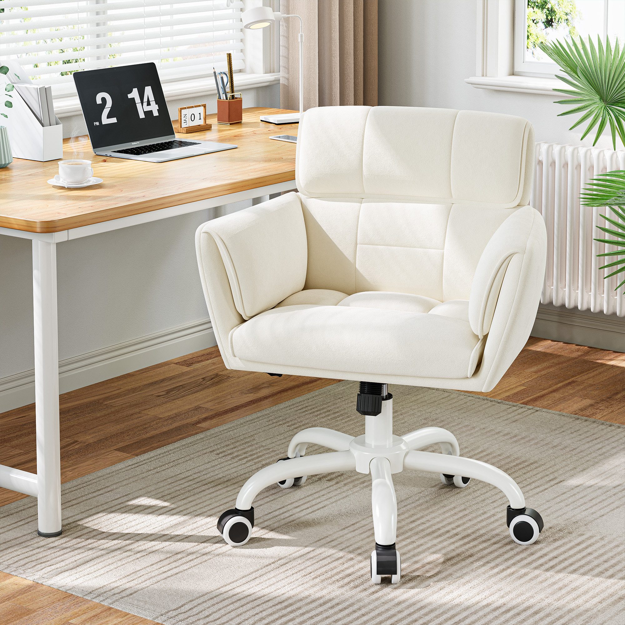 Klyvvo Drehstuhl Schreibtischstuhl, Schminktisch Stuhl mit Samtbezug, (1 St), Ideal für Homeoffice, Büro, Schlafzimmer, Jugendzimmer
