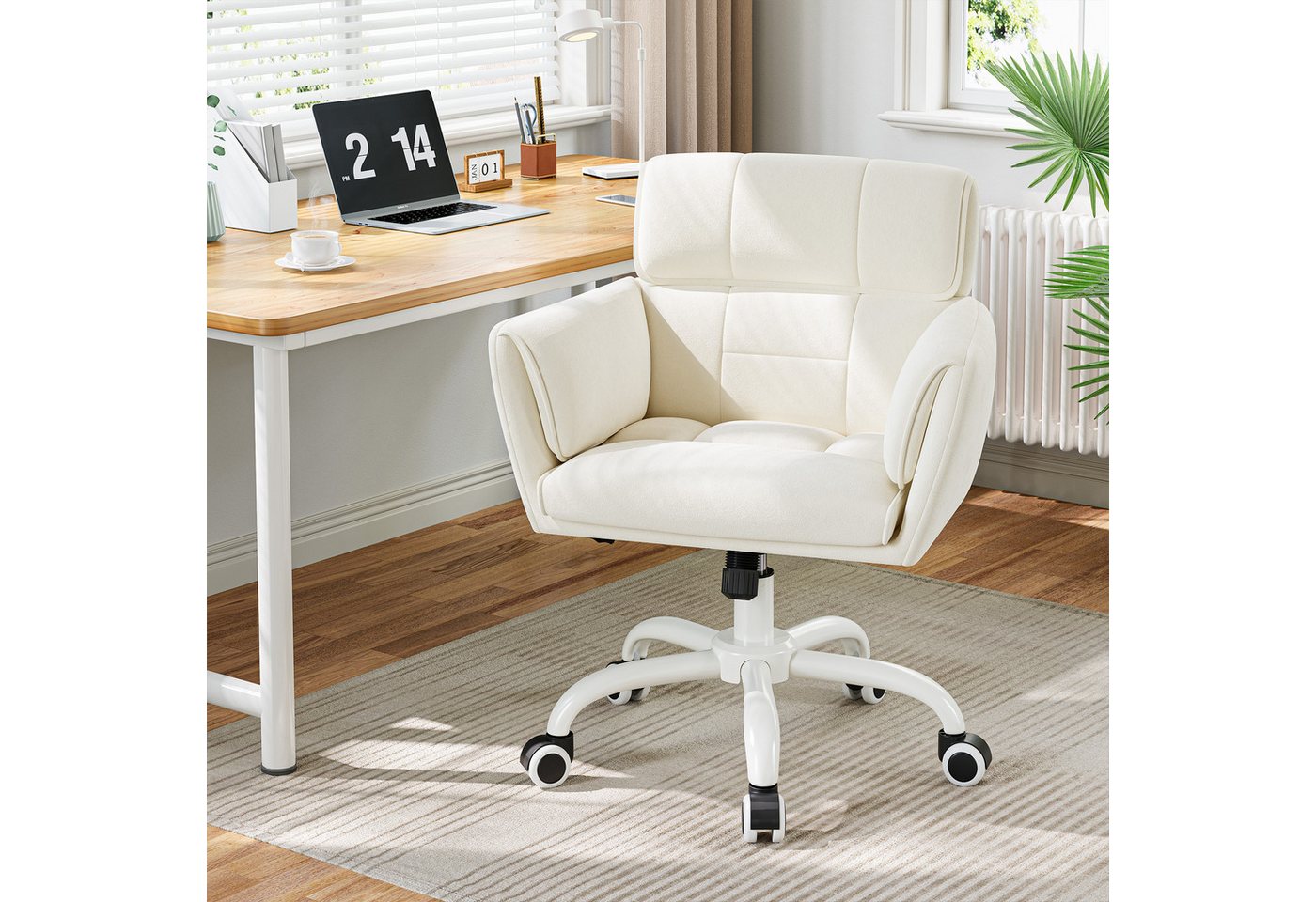 Klyvvo Drehstuhl Schreibtischstuhl, Schminktisch Stuhl mit Samtbezug, (1 St), Ideal für Homeoffice, Büro, Schlafzimmer, Jugendzimmer