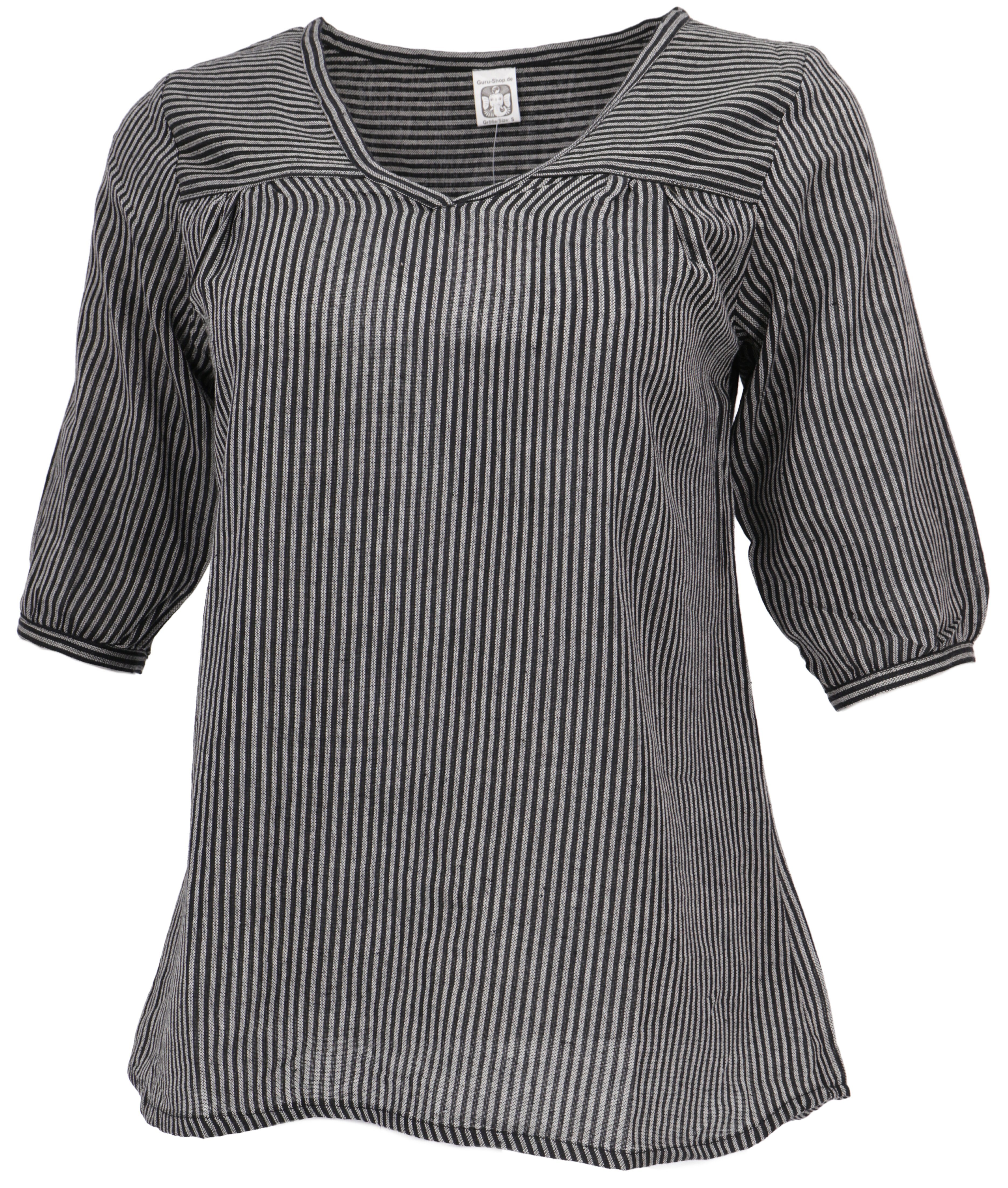 Guru-Shop Longbluse Leichte Baumwollbluse, gestreifte Boho.. günstig online kaufen