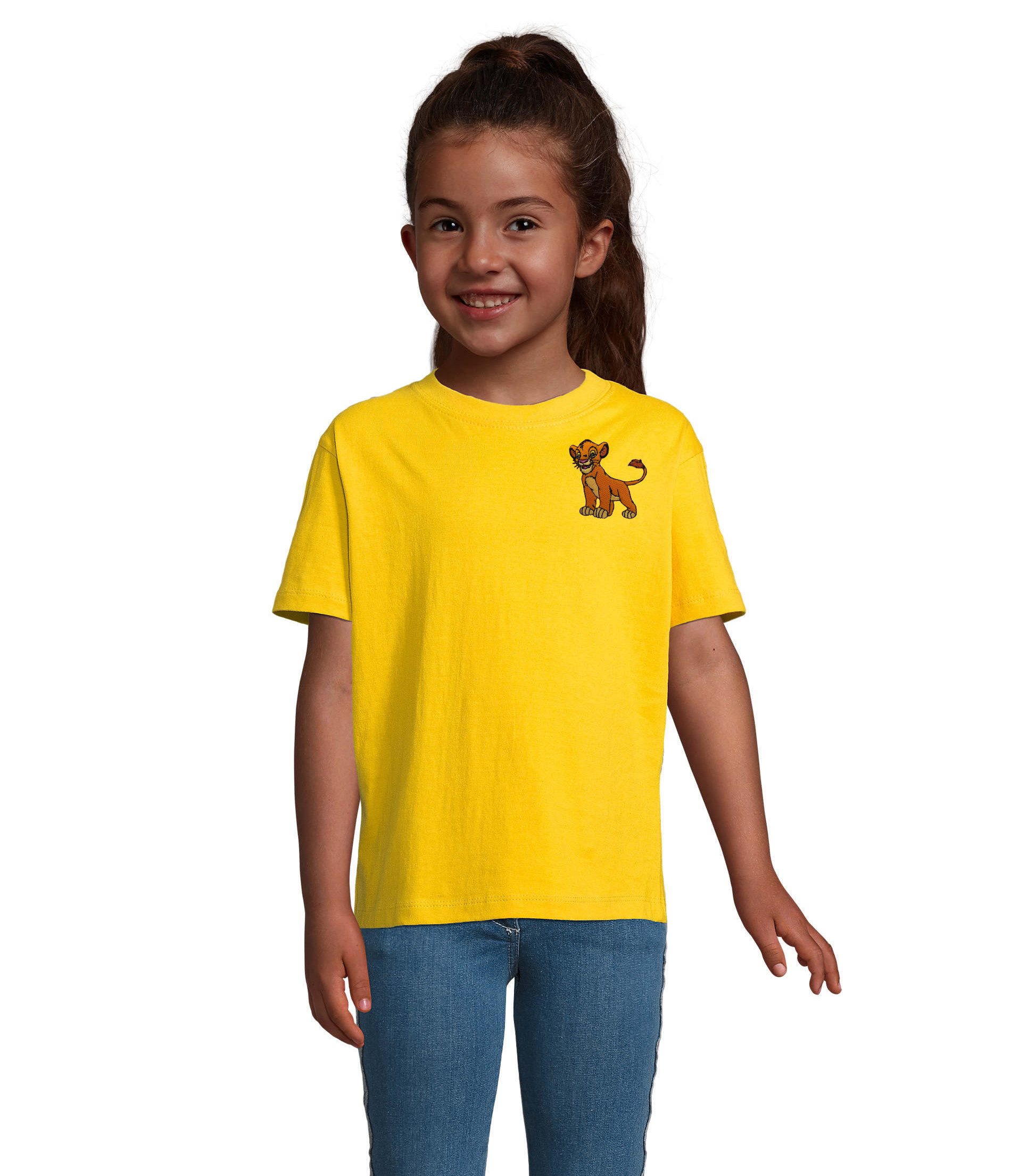 Blondie & Brownie Simba König Löwen Sahara Retro Kino Film Vintage Kinder Shirttee Style (Einzelshirt, Einzelartikel) SavannenKönig Retro Patchshirt