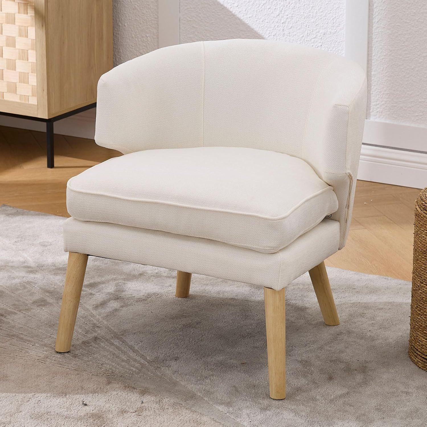 CHAIRUS Loungesessel Chenille/Samt-Sessel mit Holzbeinen&Doppelkissen für günstig online kaufen