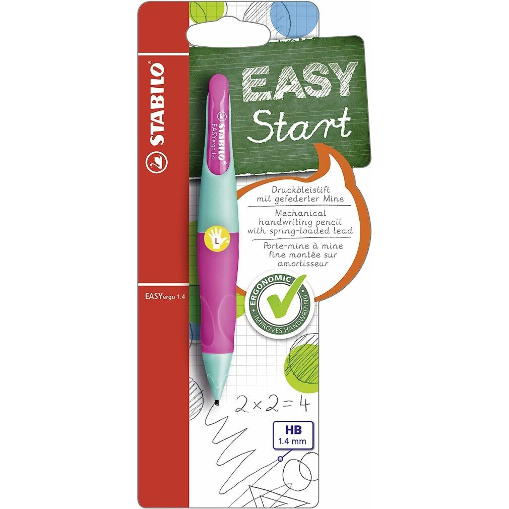 STABILO Bleistift Druckbleistift EasyErgo 1,4mm L türkis-neonpink Linkshänder