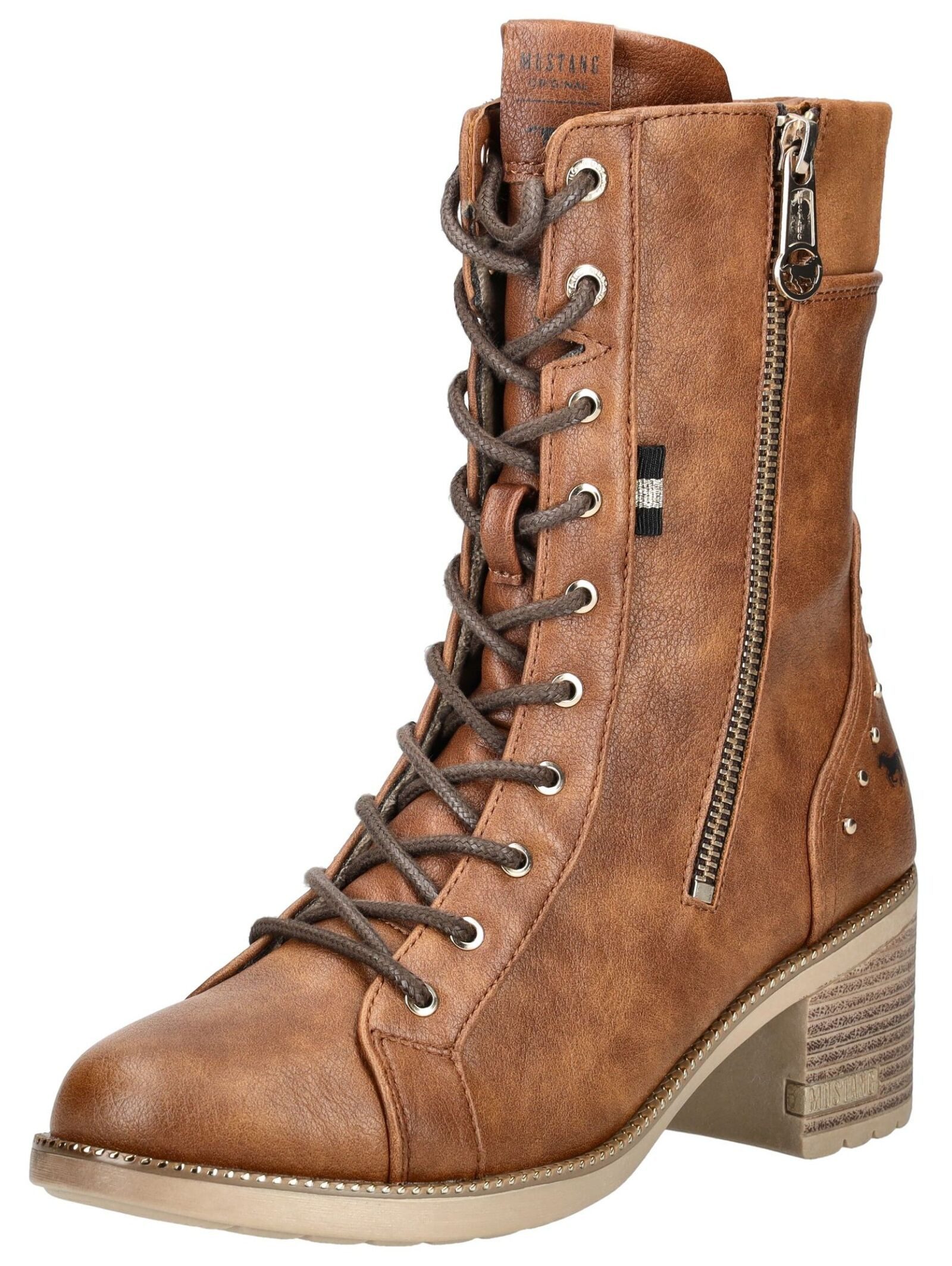 Mustang Shoes Stiefelette Lederimitat Schnürstiefelette