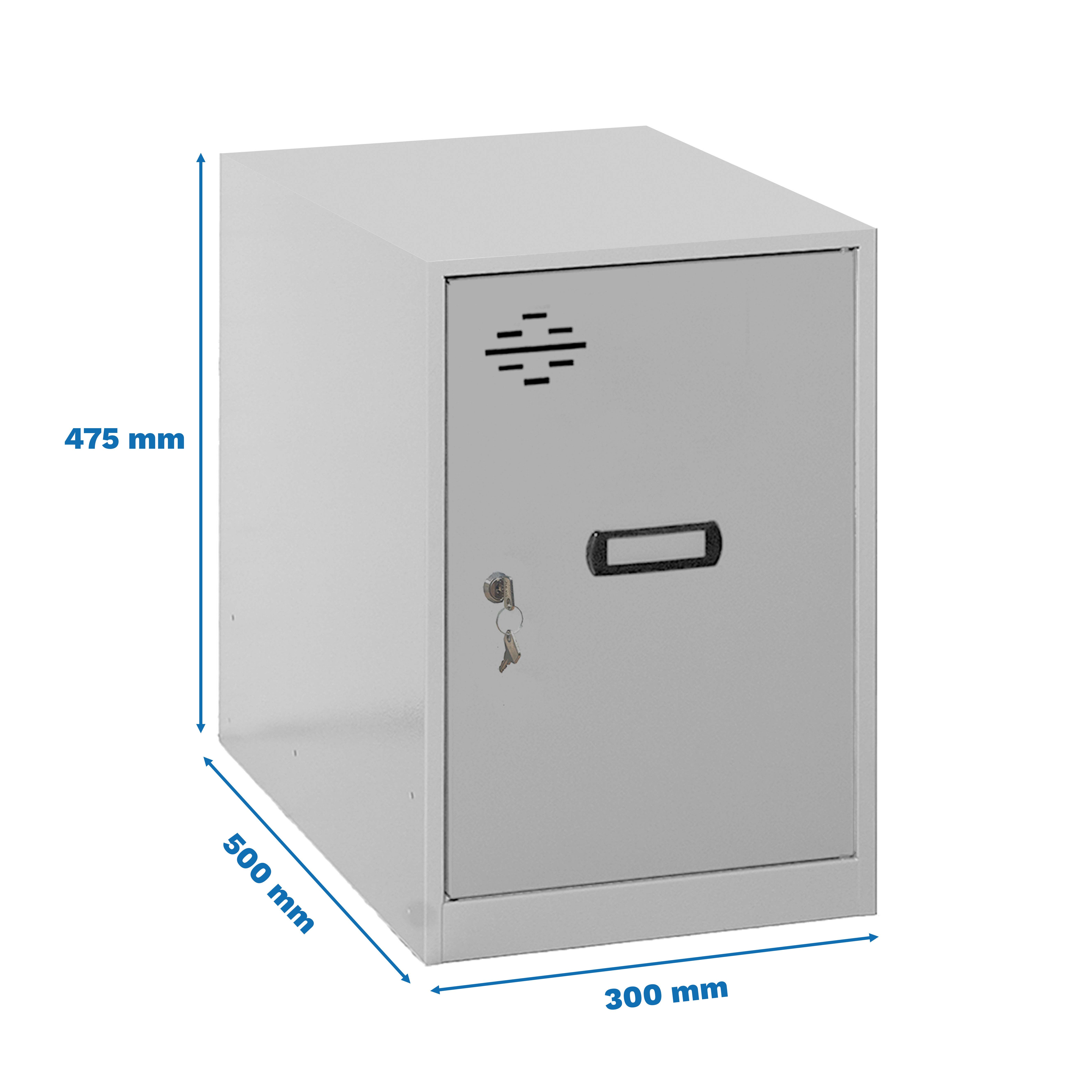 PROREGAL® Spind Schließfach AMEGO 47,5x30x50cm Ohne Füße Grau-Grau günstig online kaufen