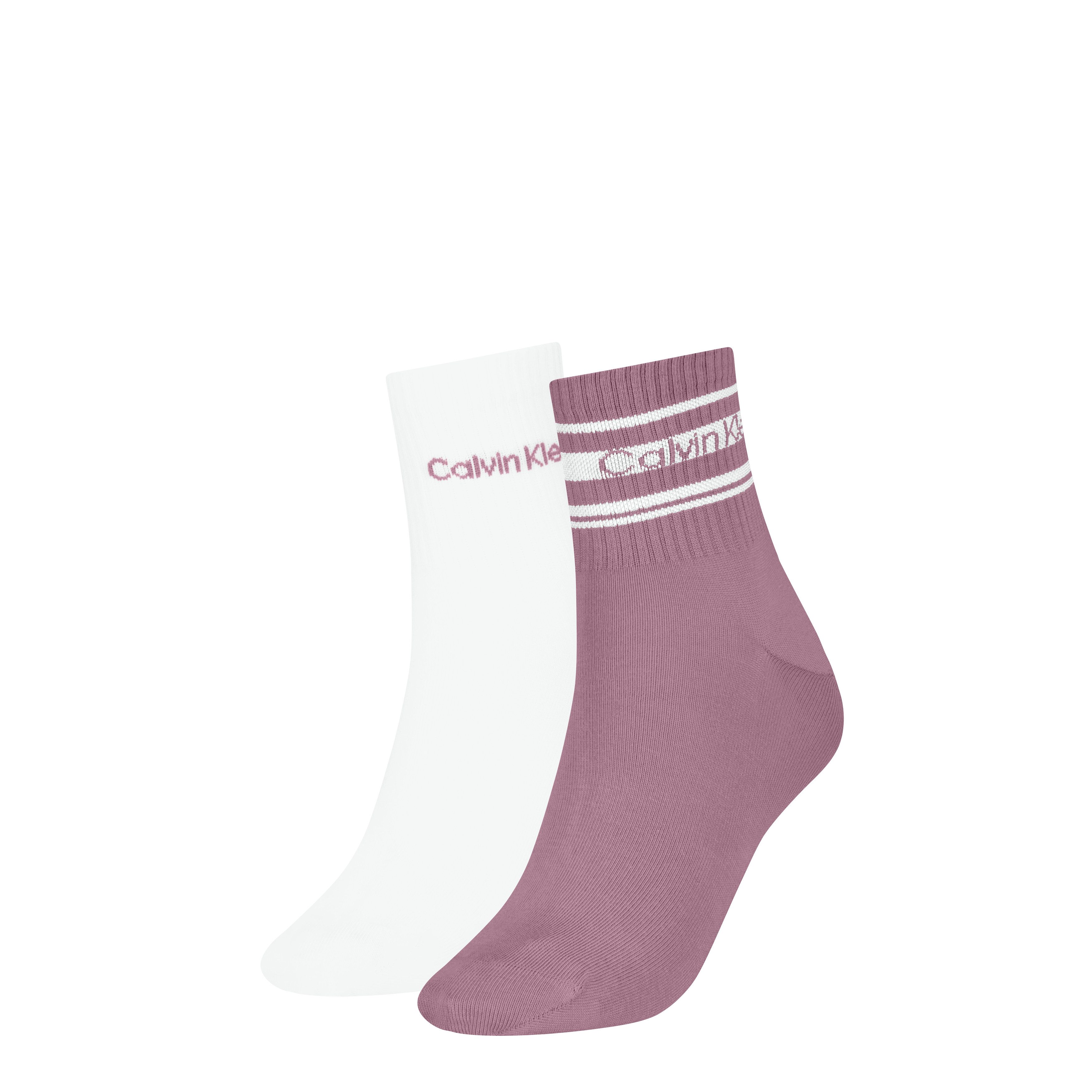 Calvin Klein Kurzsocken CK WOMEN SHORT SOCK 2P SPORT STRIPE (2 Paar)