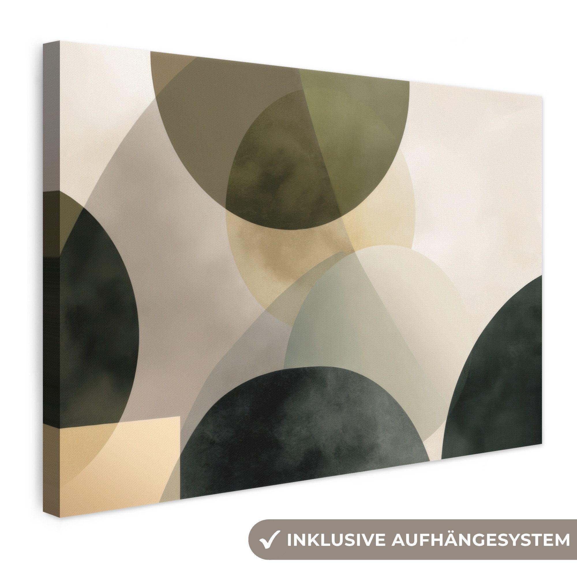 Leinwandbild Flugzeuge - Abstrakt - Beige - Kreise