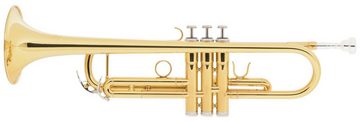 Classic Cantabile Bb-Trompete TR-30L Trompete mit 3 Monel-Ventile, (inkl. Koffer & Mundstück), Züge: Neusilber, Mundrohr: Goldmessing