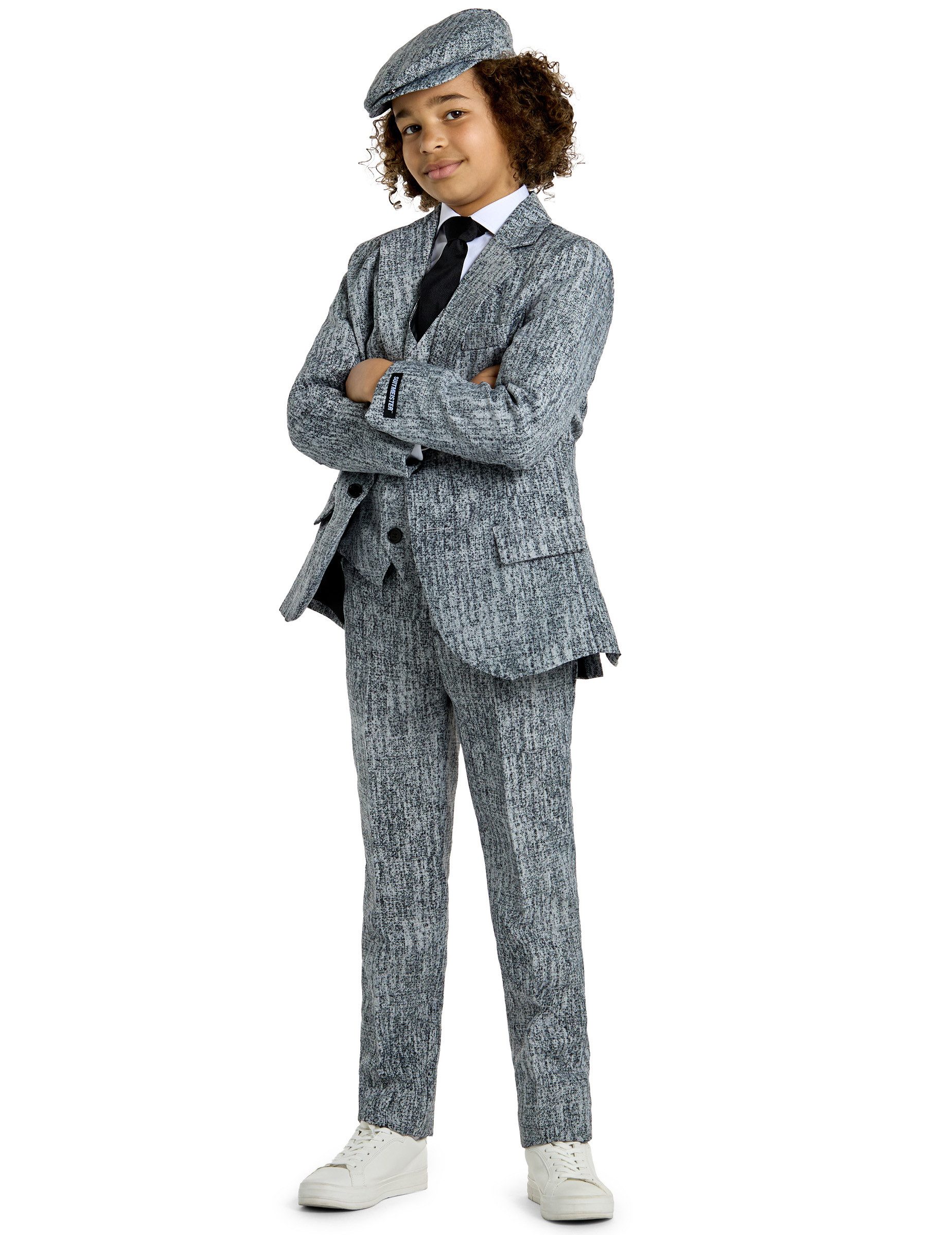 Opposuits Kostüm 20er Gangsterkostüm für Kinder Suitmeister grau-schwarz