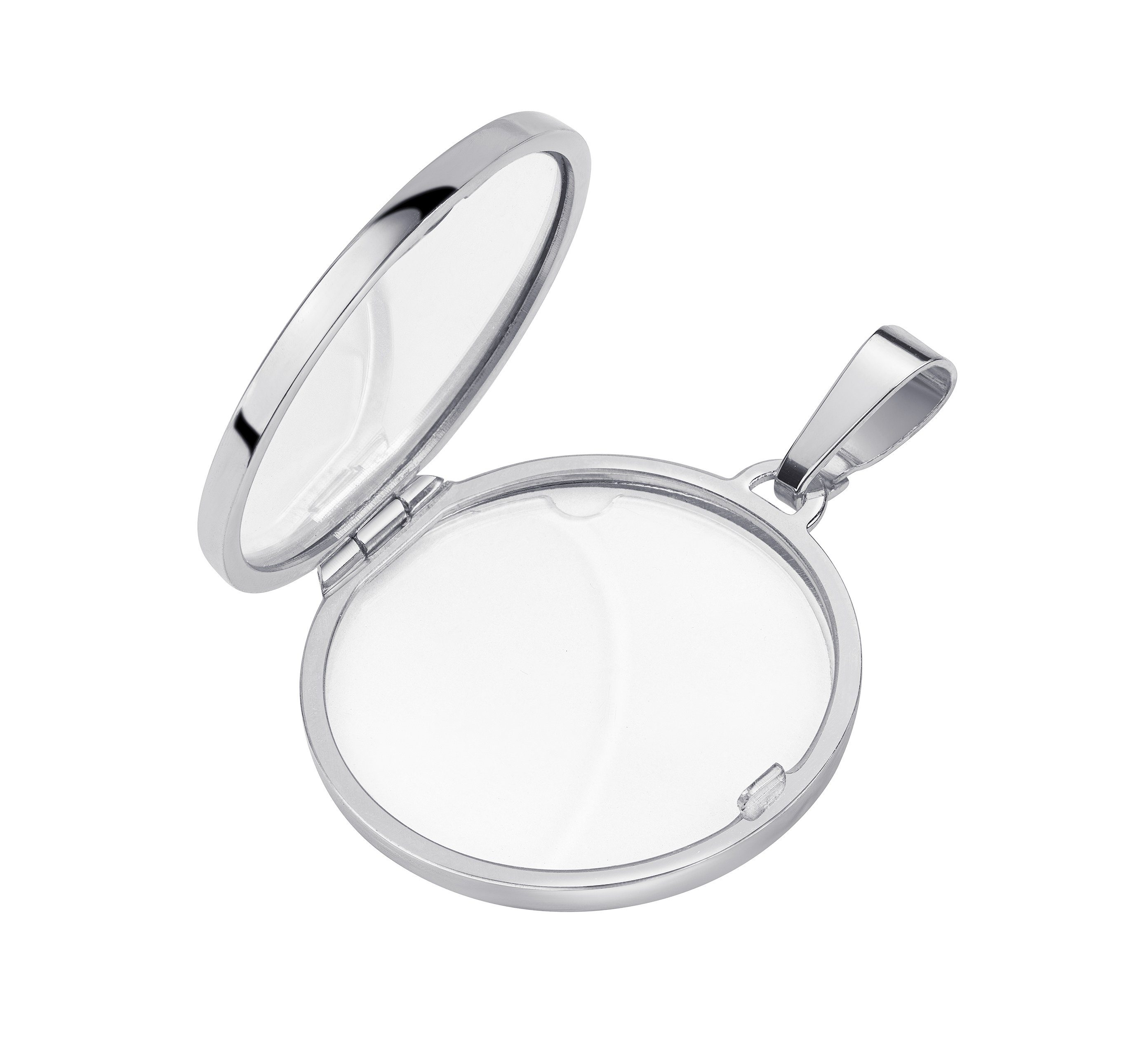 JEVELION Amulett Medaillon Baum des Lebens Silber Anhänger rund zum Öffnen für 2 Fotos (Bildermedaillon, für Damen und Mädchen), Mit Kette Sterlingsilber - Länge wählbar 36 - 70 cm oder ohne Kette.