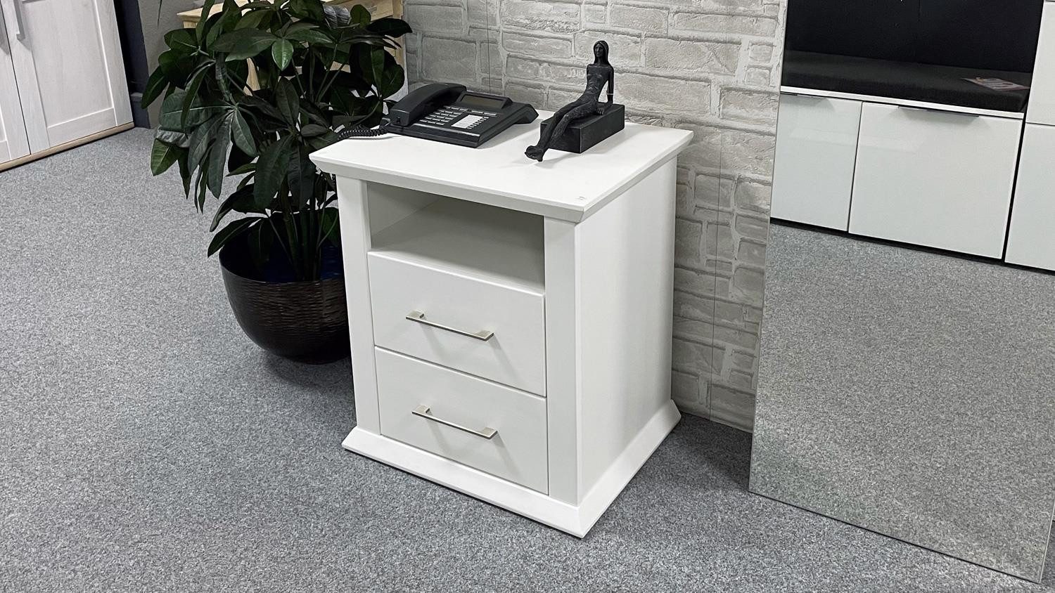 Bega Consult Nachtschrank Beistellkommode ENNA Kiefer teilmassiv weiß