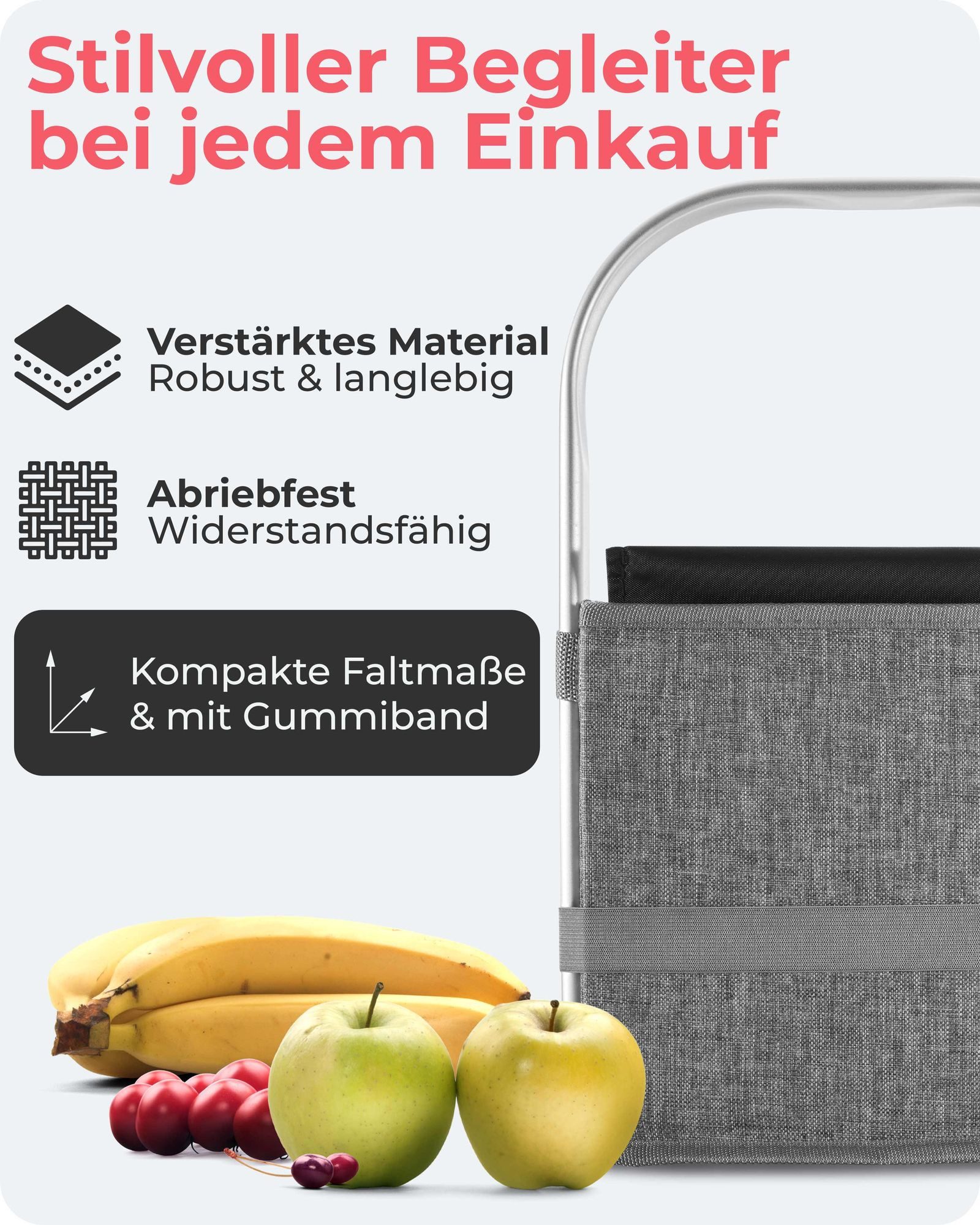 achilles Einkaufskorb Handle-Box Einkaufs-Korb mit Aluminium Griff Faltbare günstig online kaufen