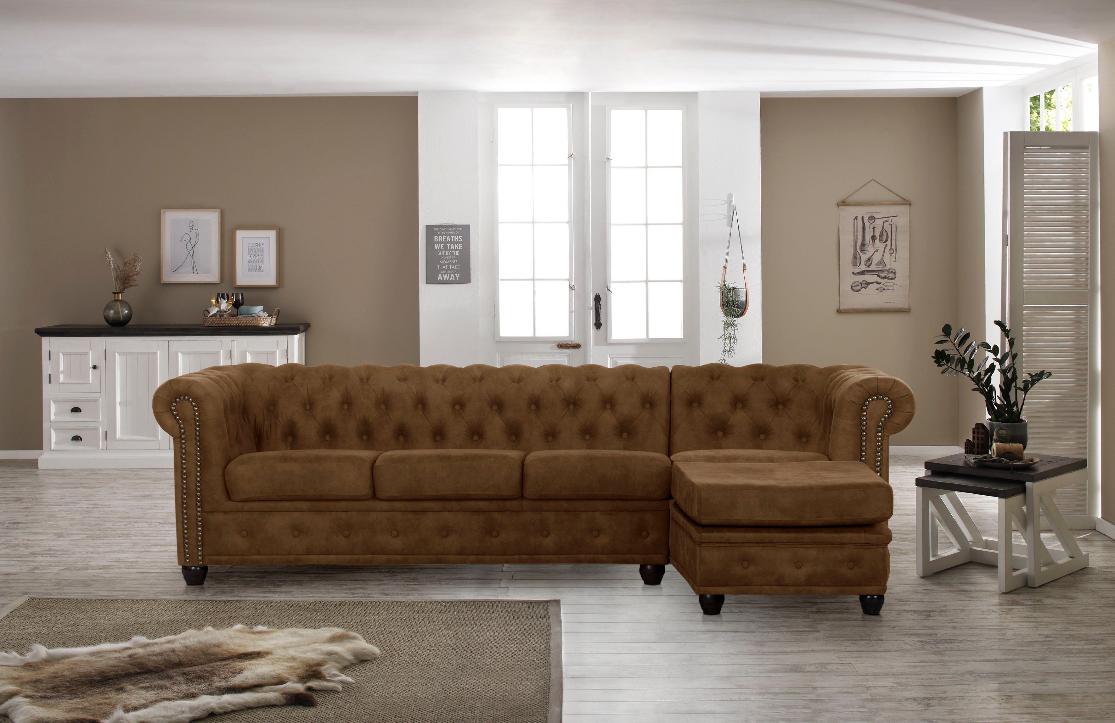 Home affaire Chesterfield-Sofa Rysum L-Form, Chesterfield-Optik günstig online kaufen