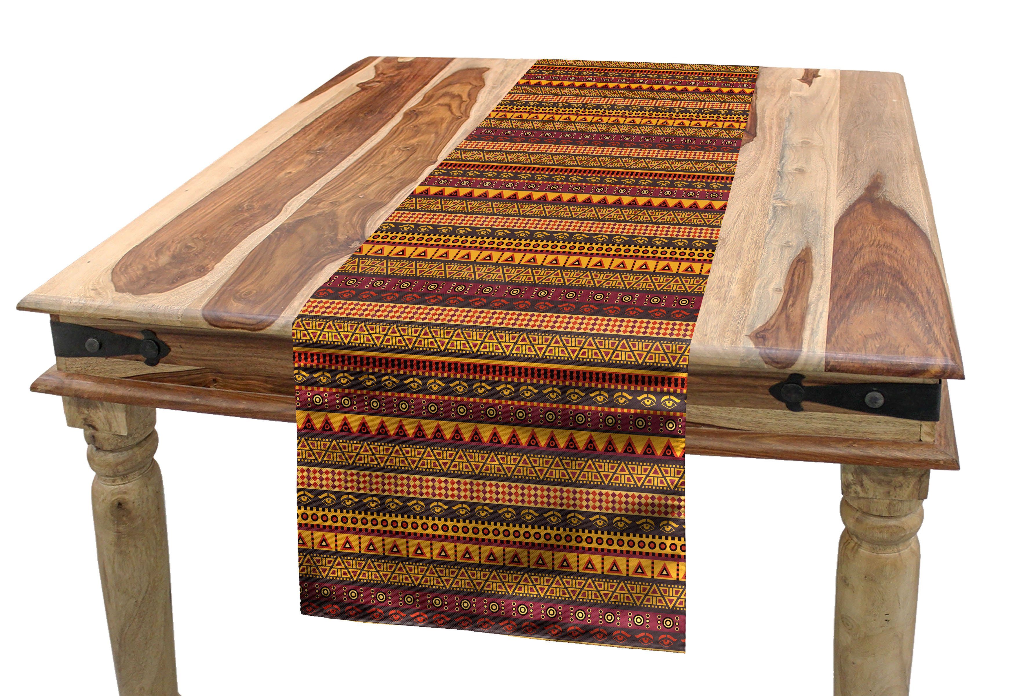Abakuhaus Tischläufer Esszimmer Küche Rechteckiger Dekorativer Tischläufer, afrikanisch exotische Augen