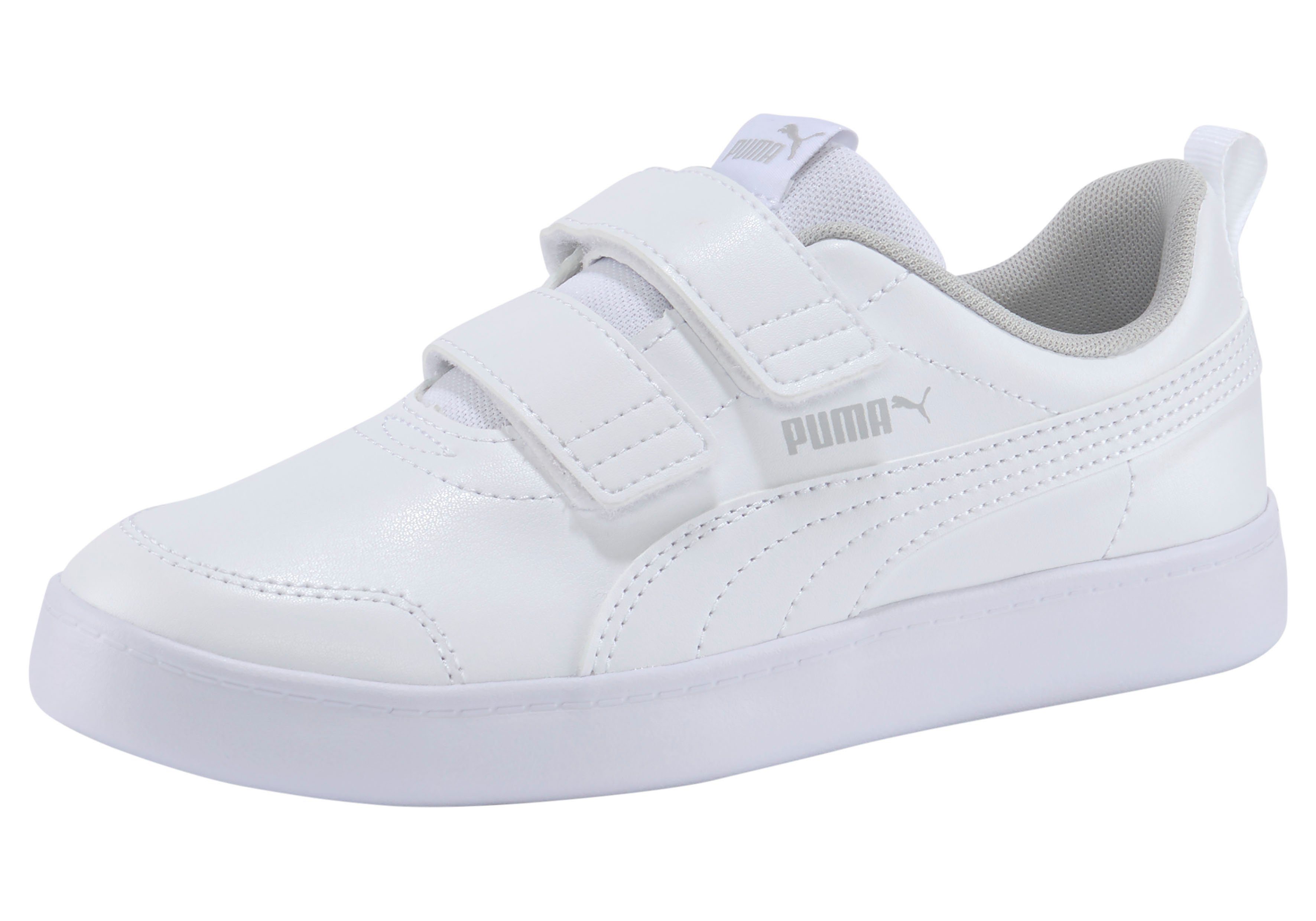 PUMA Courtflex v2 V PS Sneaker mit Klettverschluss für Kinder weiß