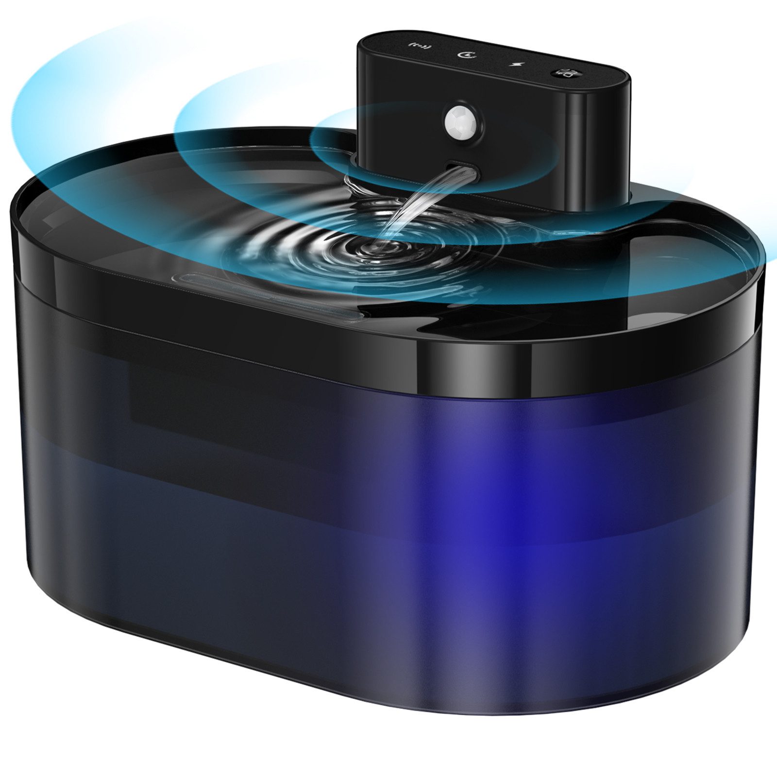 AIBISTAR Trinkautomat Trinkbrunnen 2LUltraleiser automatischer Wasserspender für Katze Hunde 2 l, BxTxH:22x20x18CM,Schwammwasserfilter,Aktivkohle-Wasserfilter