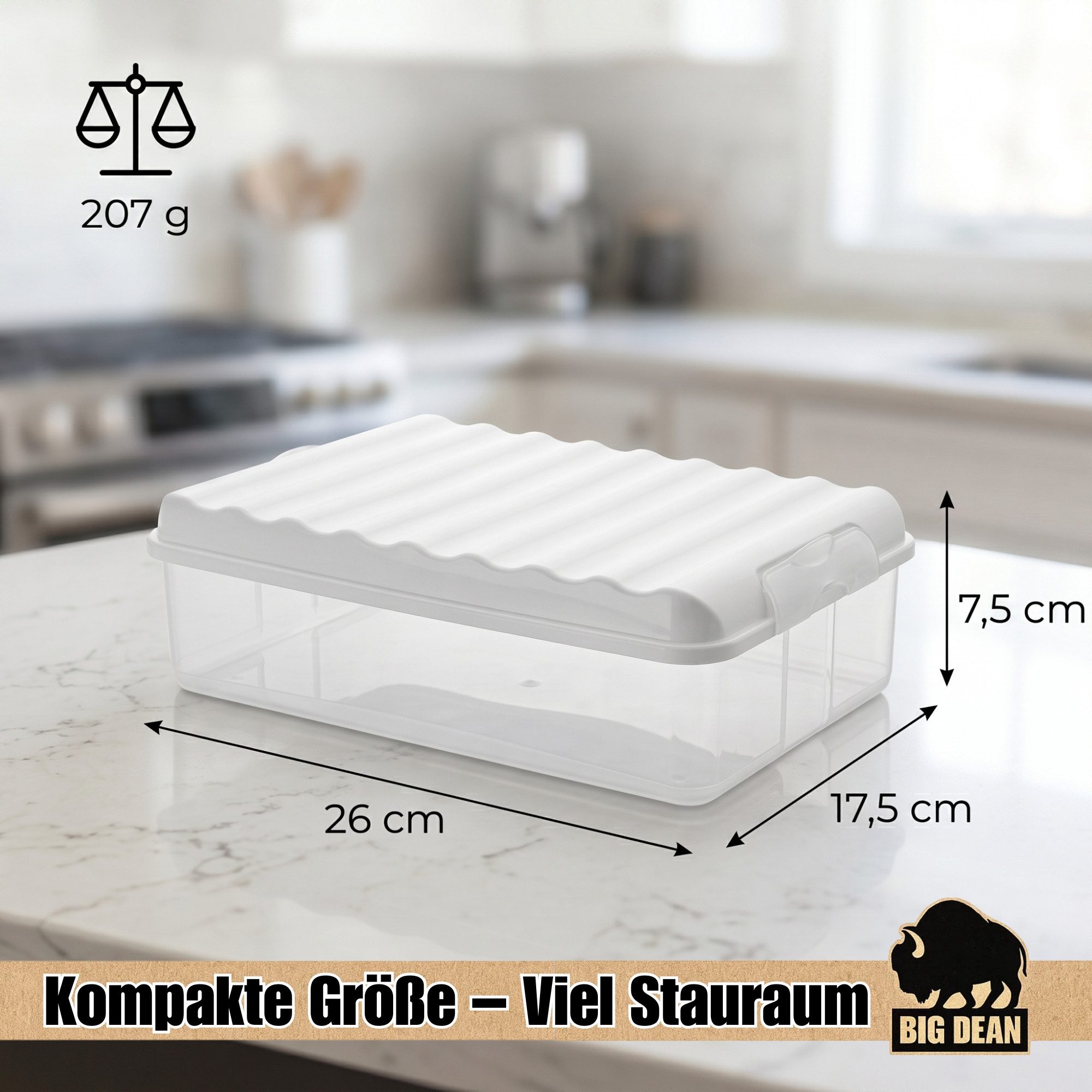 BigDean Frischhaltedose 3x Aufschnittboxen 2,5l stapelbare Kühlschrank Organizer Set, Kunststoff, (Mehrteiliges Set, 6-tlg), 100% BPA-frei, Spülmaschinengeeigne – Bild 3 von 5