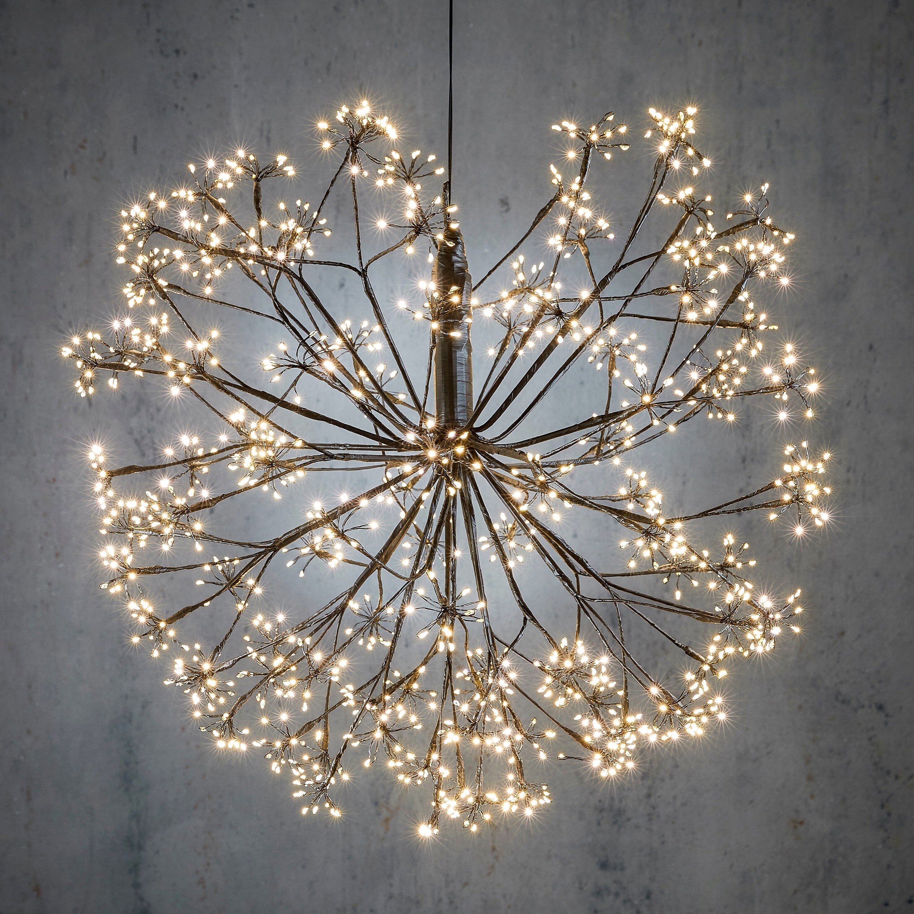 Luca Lighting Weihnachtsfigur Luca Lighting Kugel led schwarz klassisch weiss 2050led IP44 und Timer