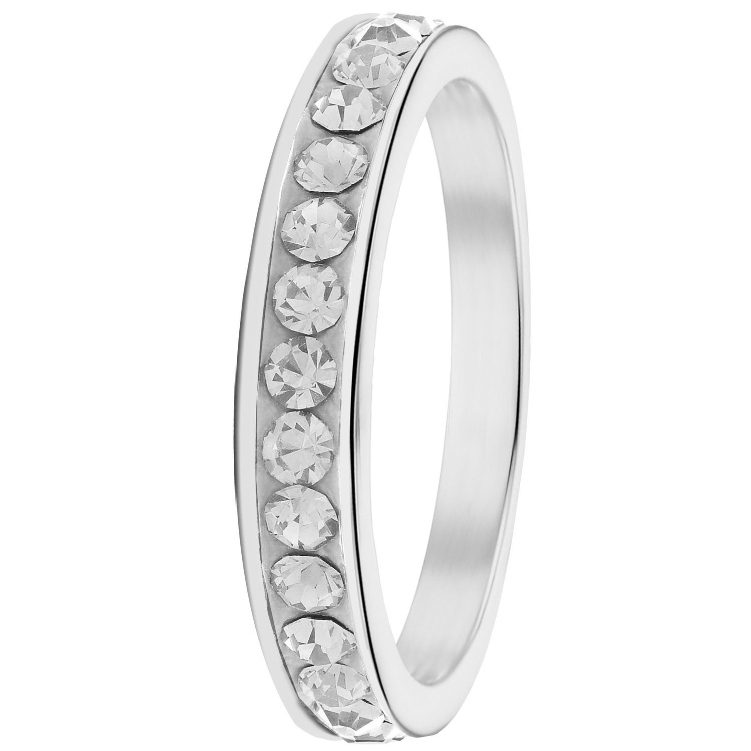 LUCARDI Fingerring Ring - Stahl - Silber - Kristall - Kinder