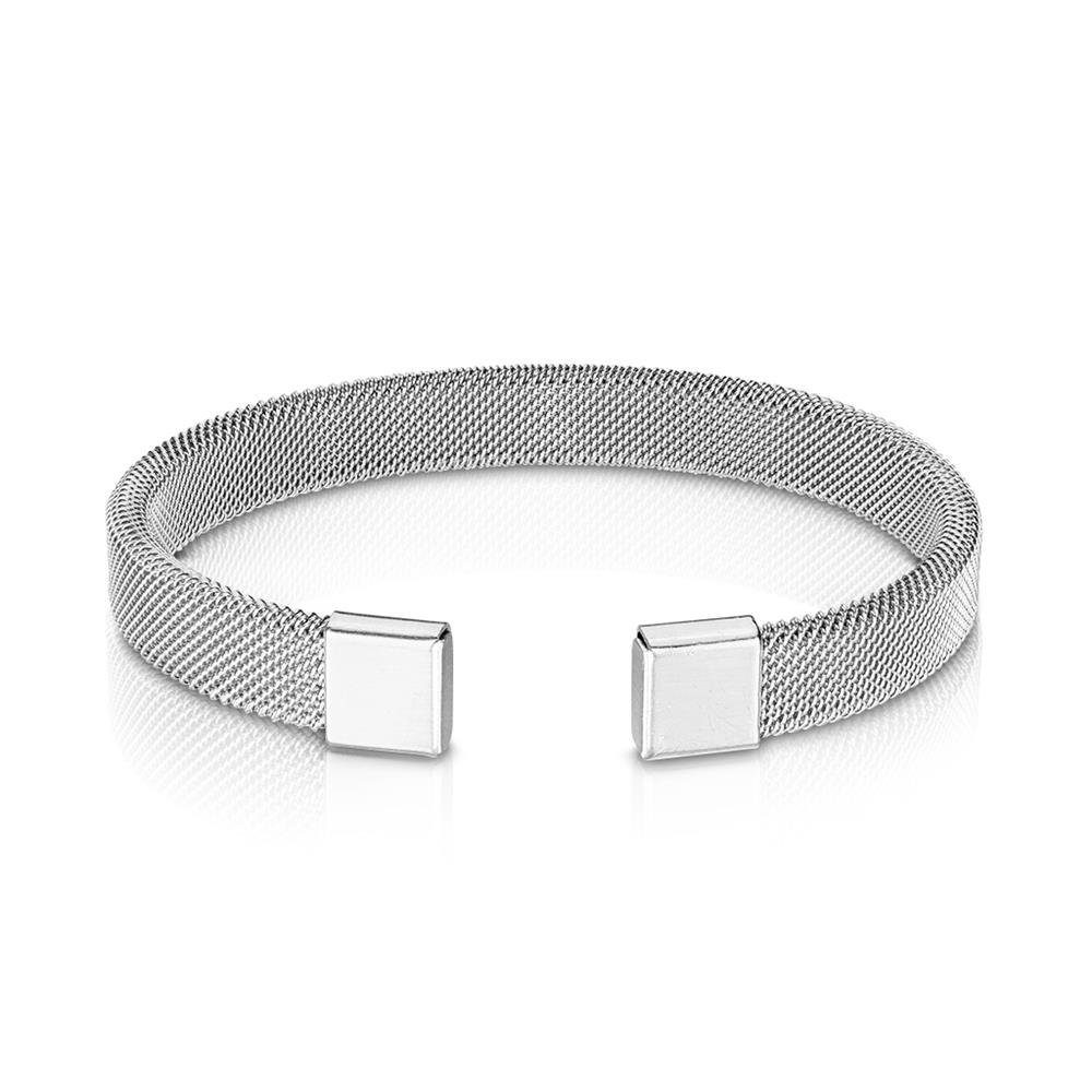 BUNGSA Armband Замкнуті браслети flexibles Maschengeflecht Silber aus Edelstahl Damen (1 Armband, 1-tlg), Bracelet Armschmuck