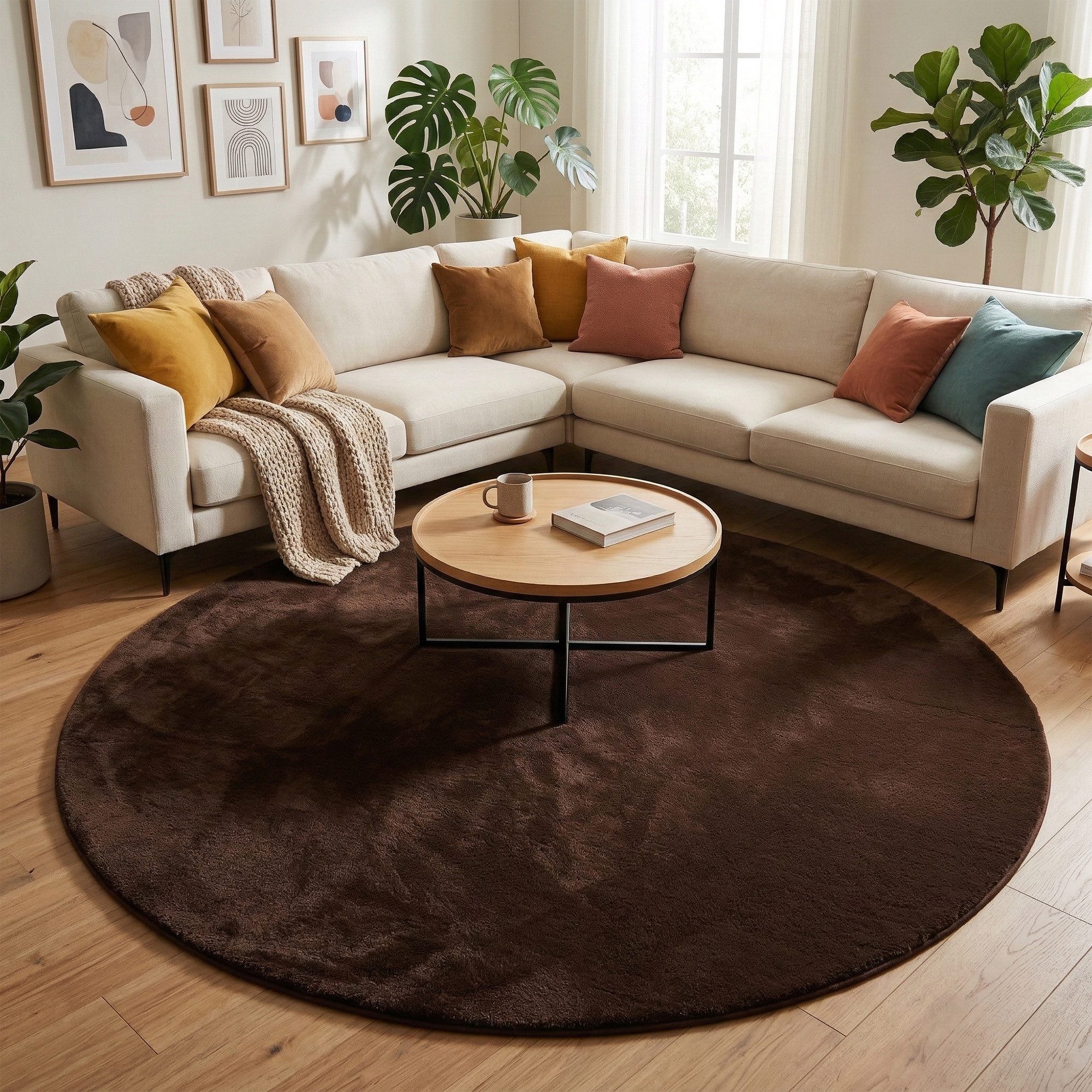 Pergamon Fellteppich Fellteppich Super Soft Pearl Rund, Rund, Höhe: 19 mm