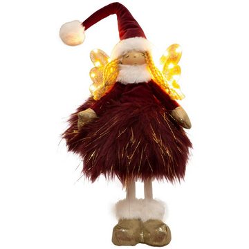 Christmas Paradise Weihnachtsfigur Engel 38cm (52cm) mit LED, stehend (Dekofigur, 1 St), Weihnachten, rot