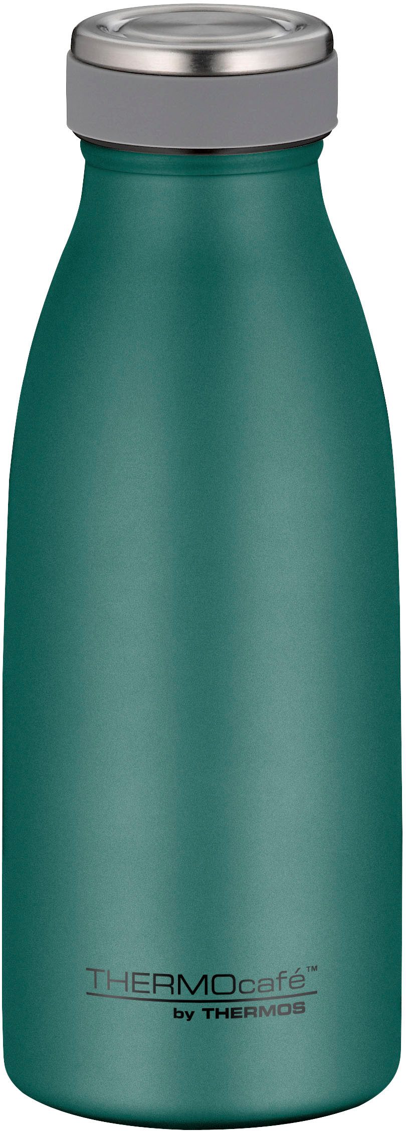 THERMOcafé Isolierflasche TC BOTTLE, aus doppelwandigem Edelstahl, spülmaschinenfest, gummierter Drehverschluss, absolut dicht bei Kohlensäure