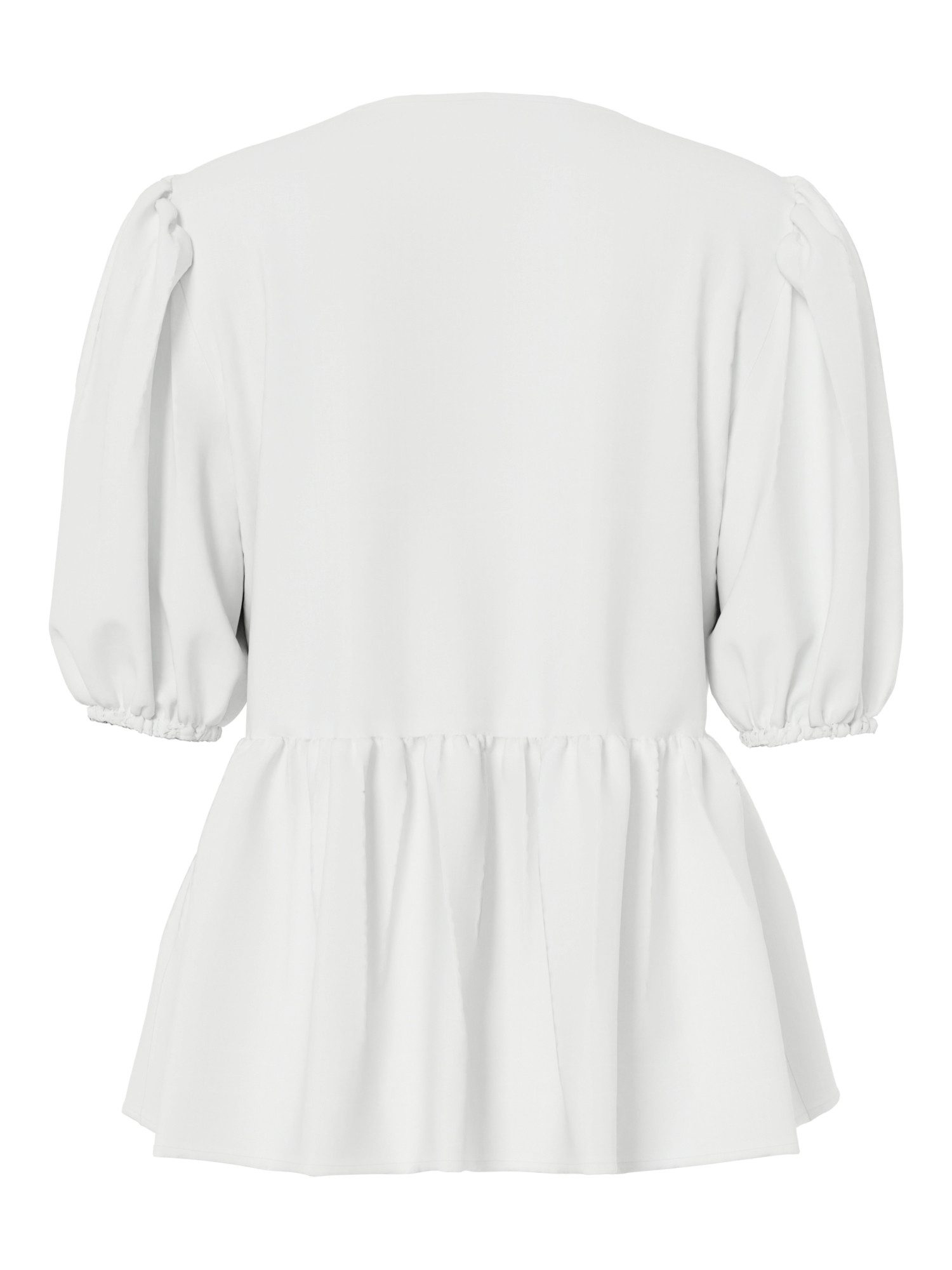 pieces Kurzarmbluse - Sommerbluse in weiß mit Rundhals und halbarm - Damen Bluse Bluse mit Rundhalsausschnitt und halbarm und Regular Fit