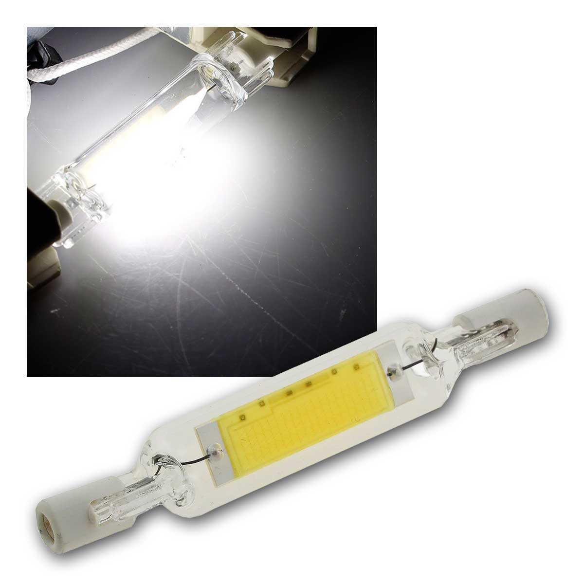 ChiliTec LED-Leuchtmittel R7s LED Leuchtstab 78mm Glas 360° 460lm neutraweiß, neutralweiß