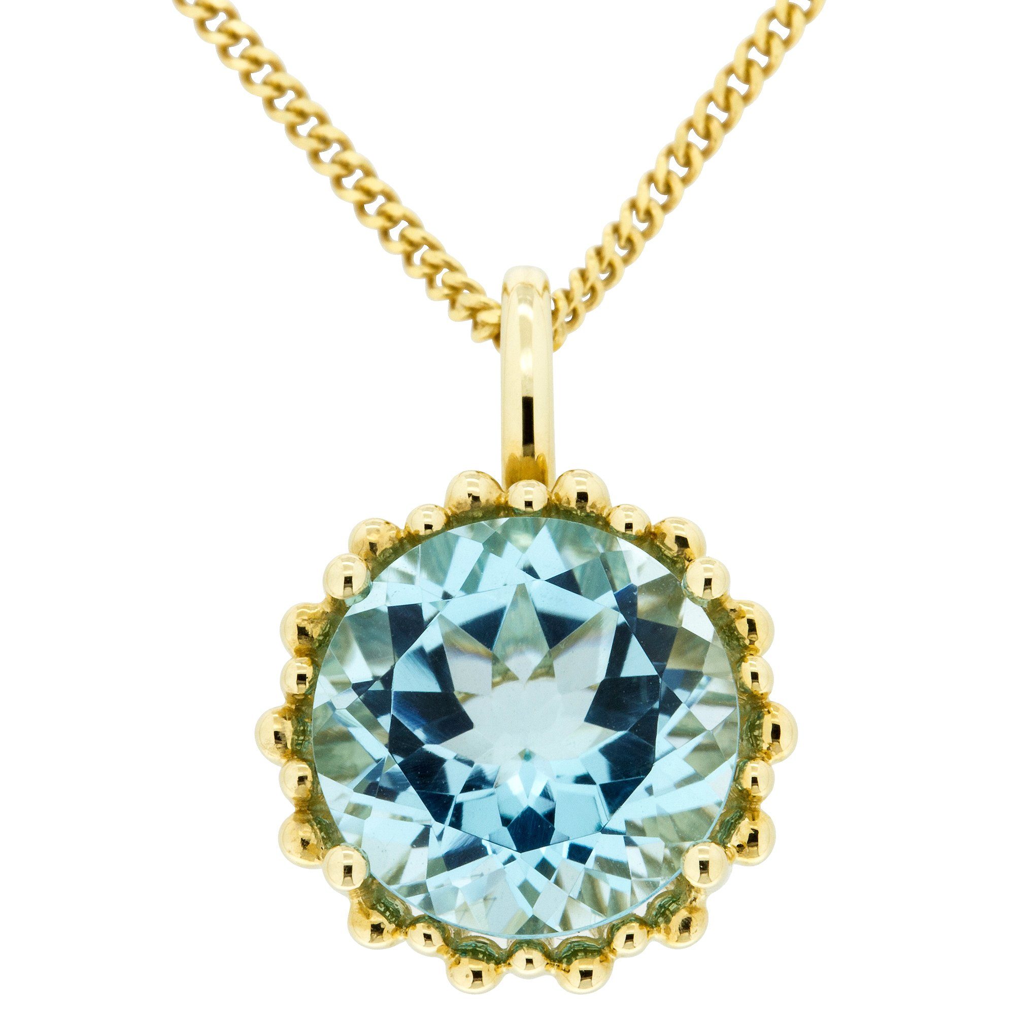 Orolino Kette mit Anhänger 585/- Gelbgold Blau Topas Rund