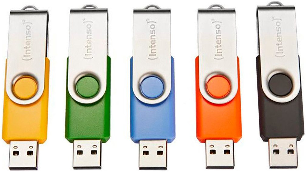 Intenso USB Flash Drive 2.0 8 GB Basic Line 10er Pack USB-Stick (USB 2.0, Lesegeschwindigkeit 28,00 MB/s)