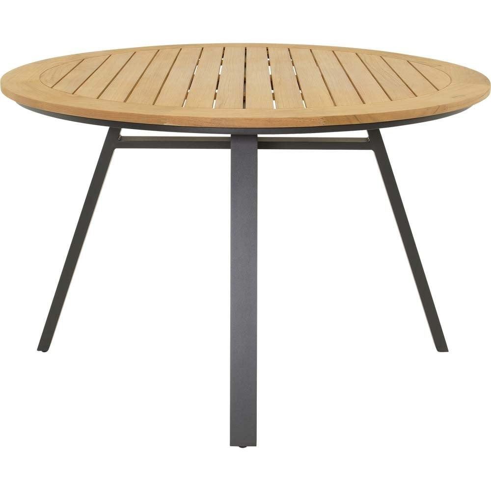 Natur24 Esstisch Monza Tisch 120 x 120 x 75 cm Aluminium Teakholz Anthrazit Natur