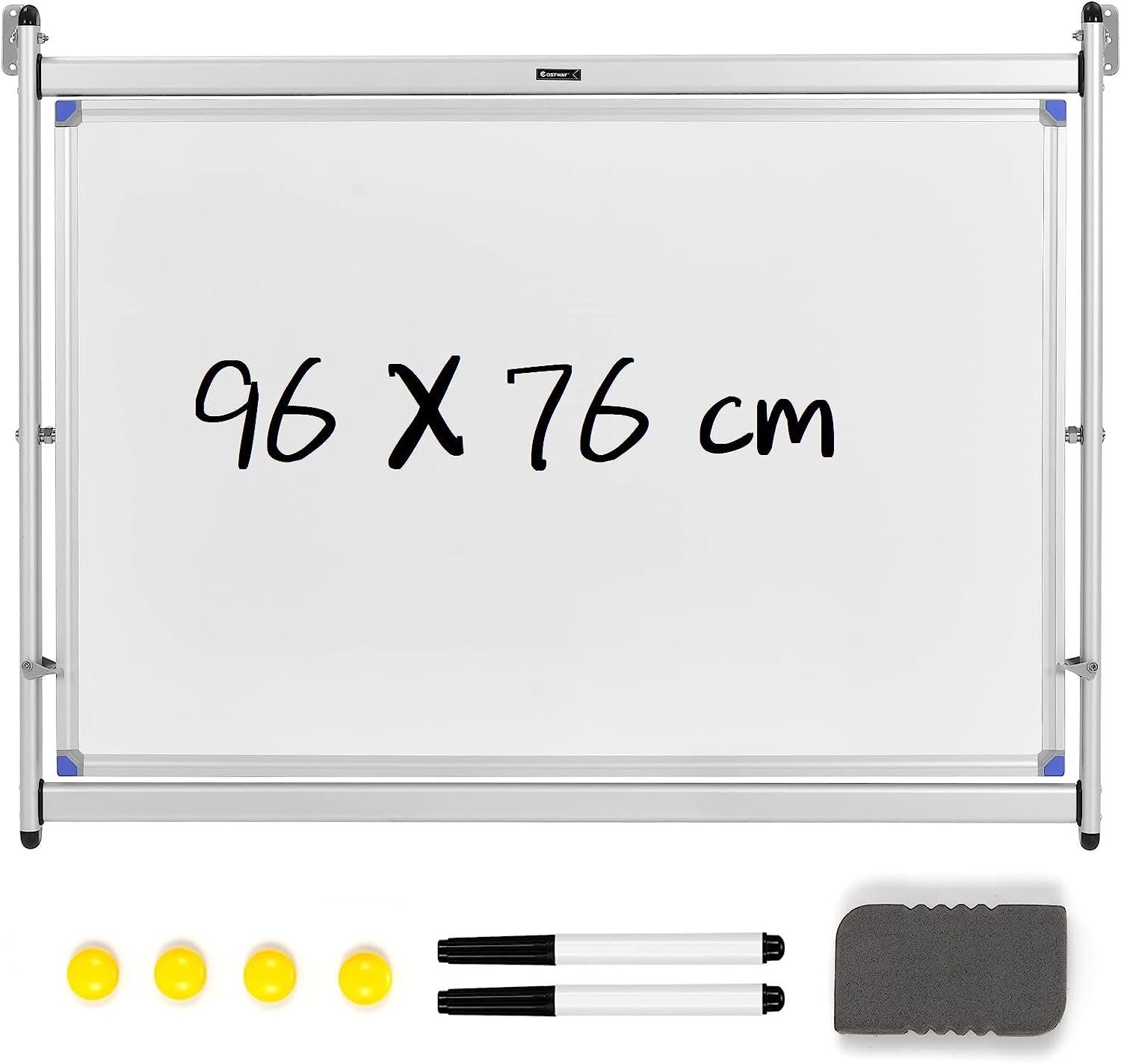 KOMFOTTEU Whiteboard Marker Schreibboard, doppelseitig & & einstellbar drehbar