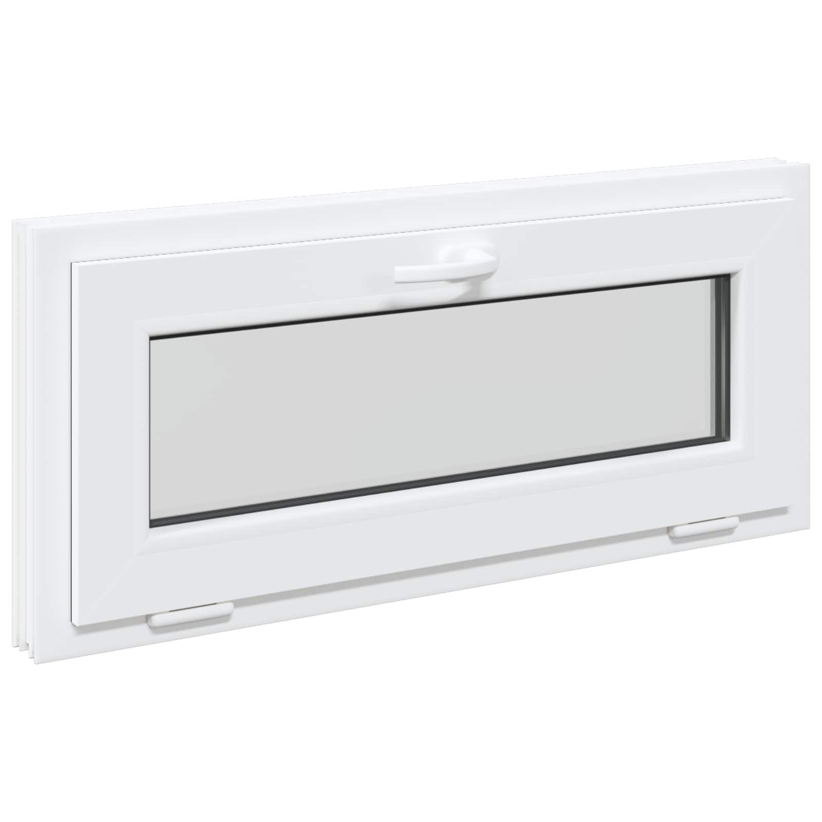 vidaXL Fenster Kellerfenster RISOR 90 x 40 cm PVC und Glas Anthrazit, (1 St)