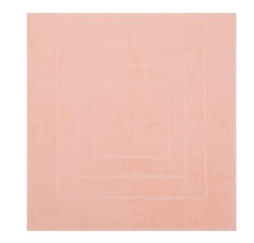 Badematte 2 Stück Badvorleger Palermo 100% Baumwolle Badematte Badteppich Duschvorlage Größe 60x60 cm Qualität 680g/m² Betz, eingewebte Quadratmuster, strapazierfähig, Baumwolle, quadratisch