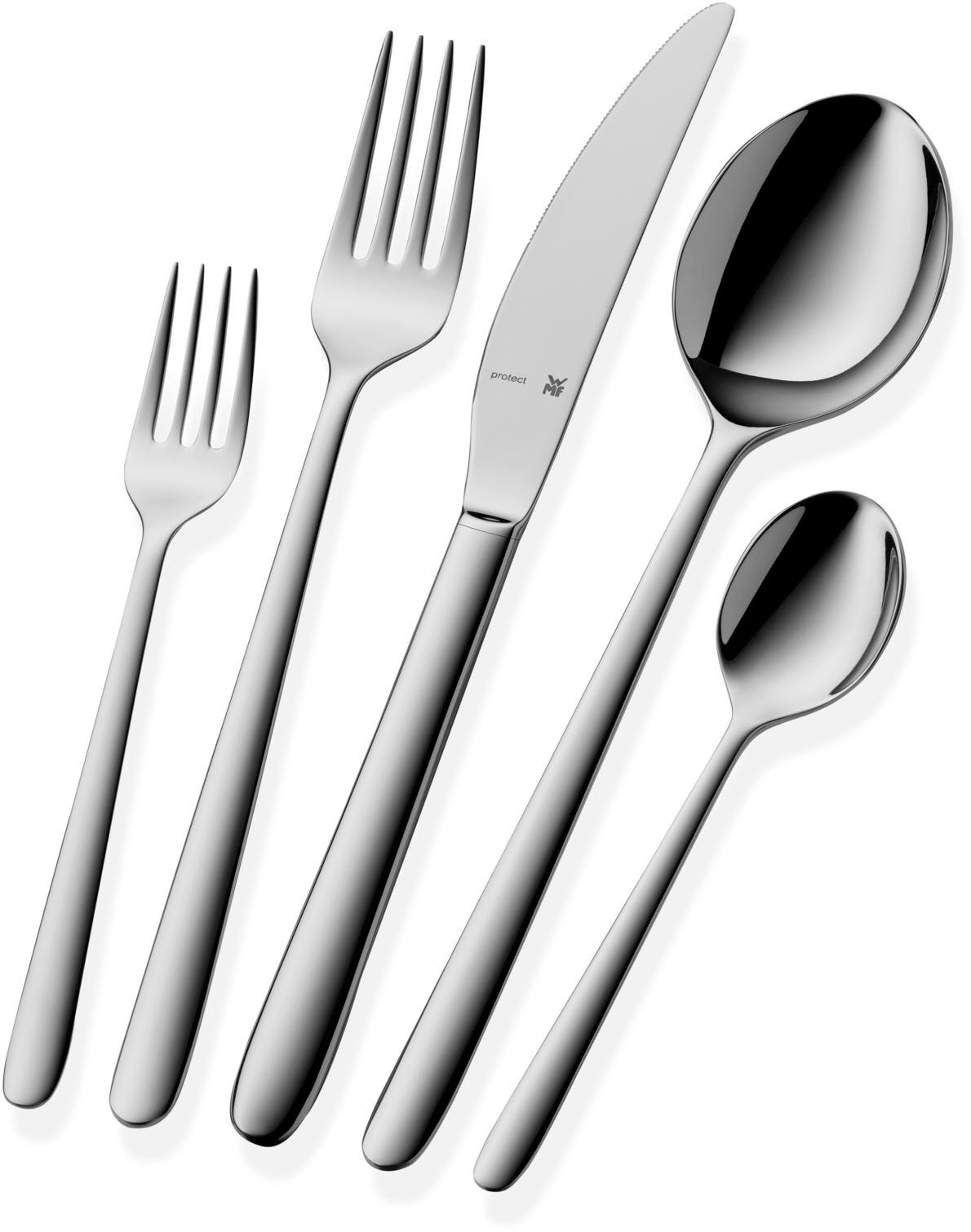 WMF Besteck-Set Flame Plus (30-tlg), 6 Personen, Cromargan® Edelstahl Rostfrei, ergonomisch, Cromargan protect