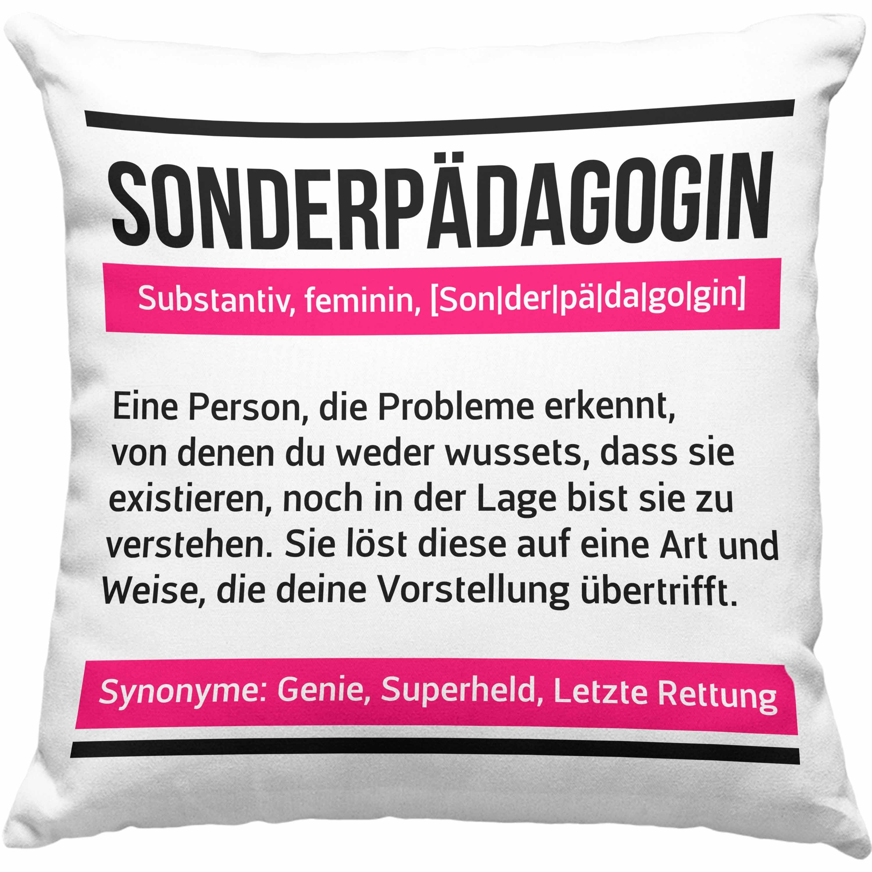 Blau mit Sonderpädagogik für - Geschenk Dekokissen Dekokissen sonderpädagin Füllung Lustig Trendation Trendation Kissen Spruch Geschenkidee 40x40