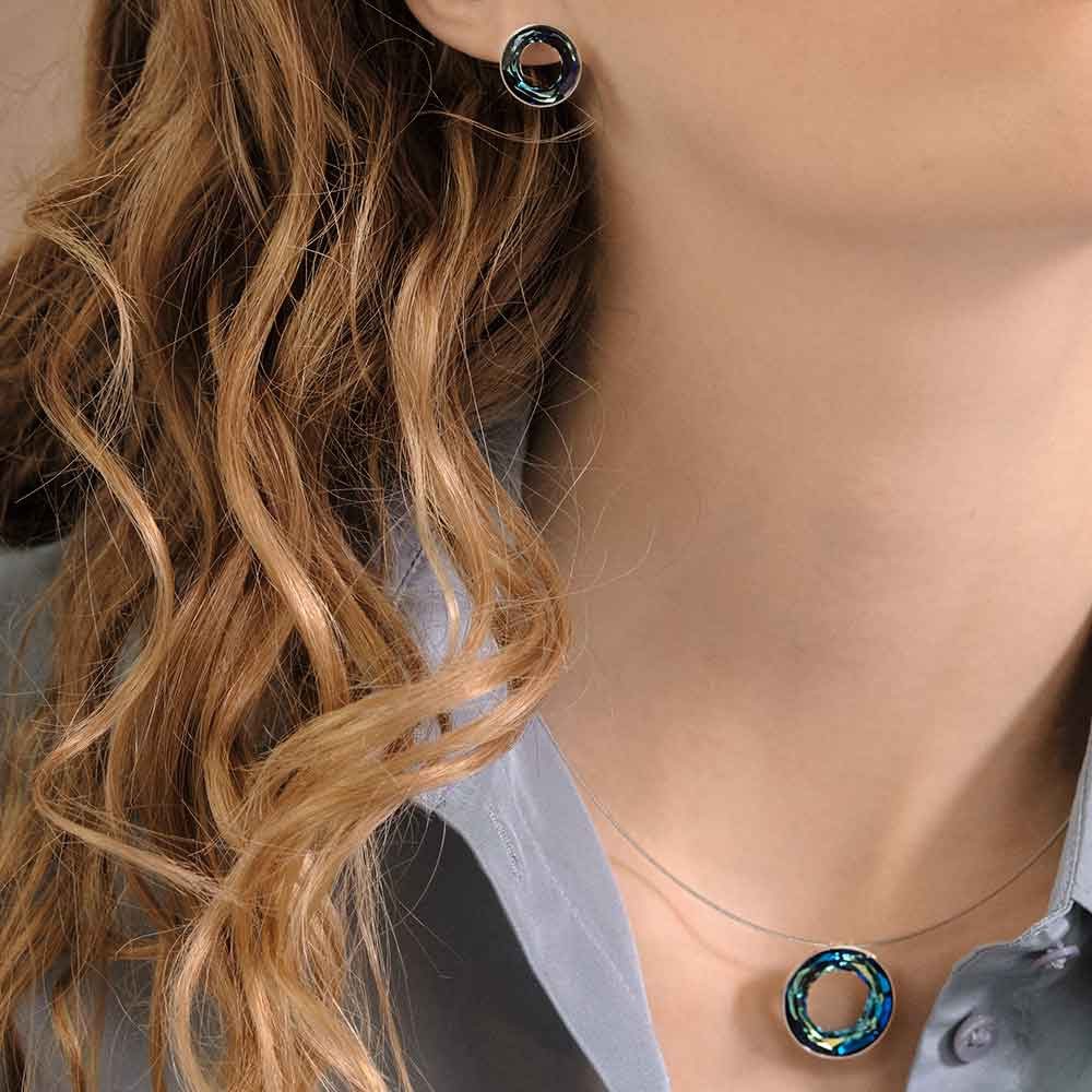 Sergio Engel Collier Cosmic Kette 02 Stahlseilkette mit edlem Kristall- Anh günstig online kaufen