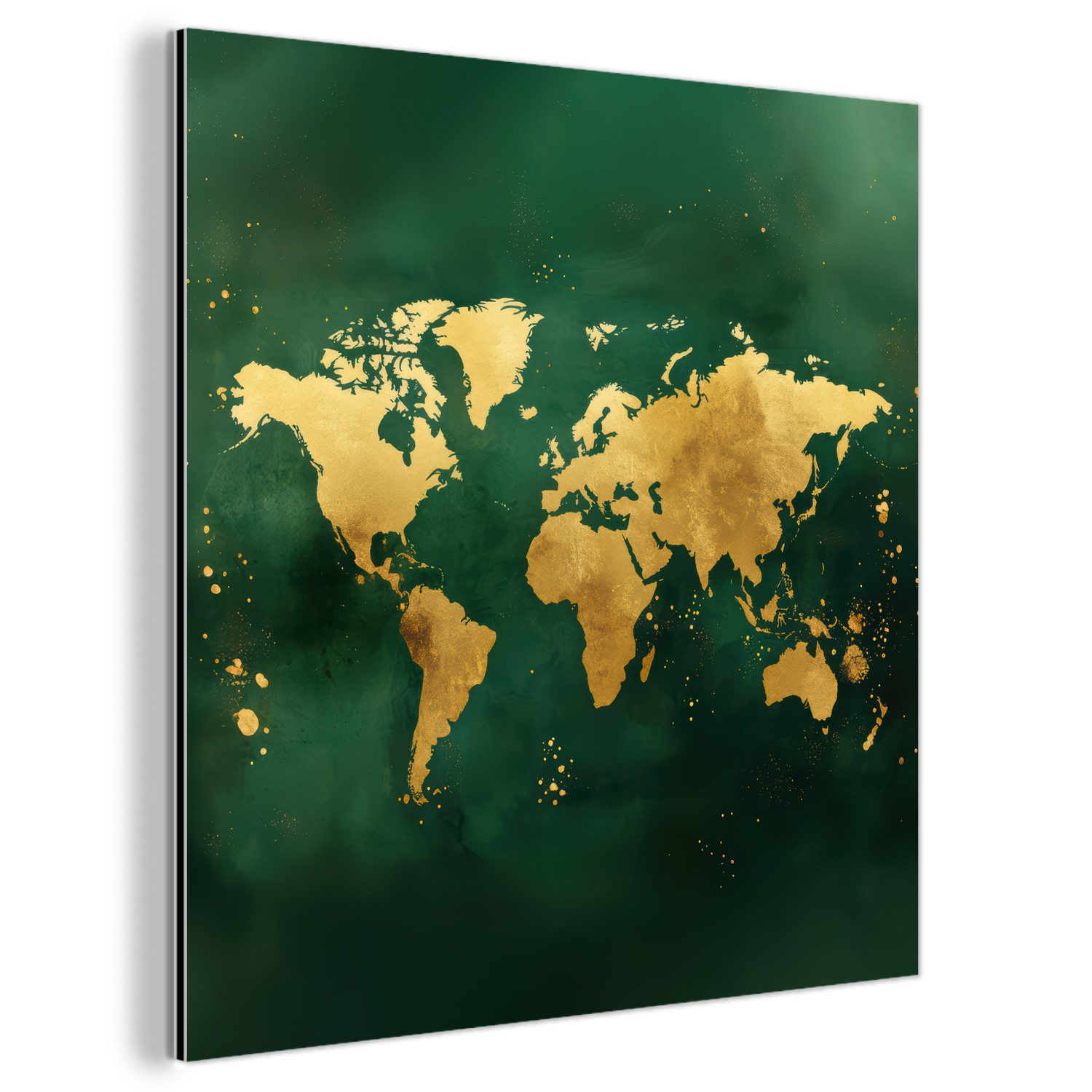 MuchoWow Metallbild Weltkarte - Grün - günstig online kaufen