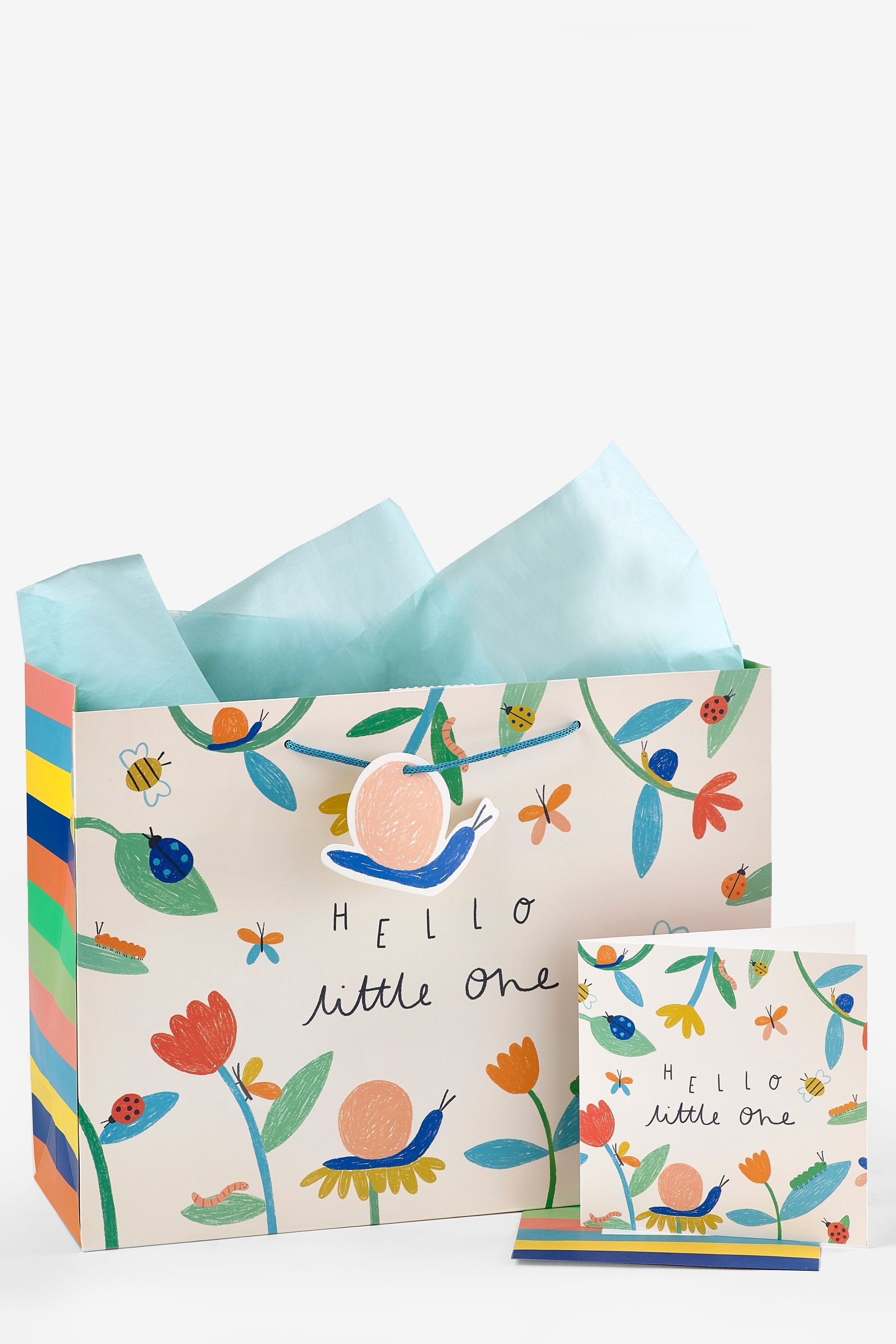 Next Geschenkpapier Baby-Geschenktasche und Karte Florales Muster, (1St)