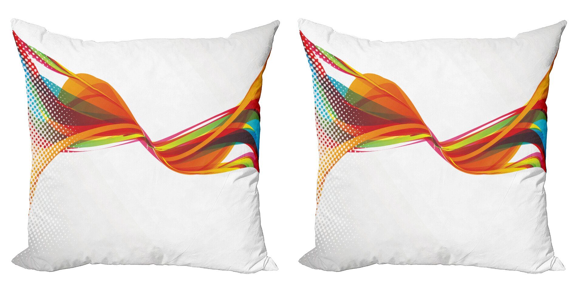 Kissenbezüge Modern Accent Doppelseitiger Digitaldruck, Abakuhaus (2 Stück), Abstrakt Pixel-Details Regenbogen