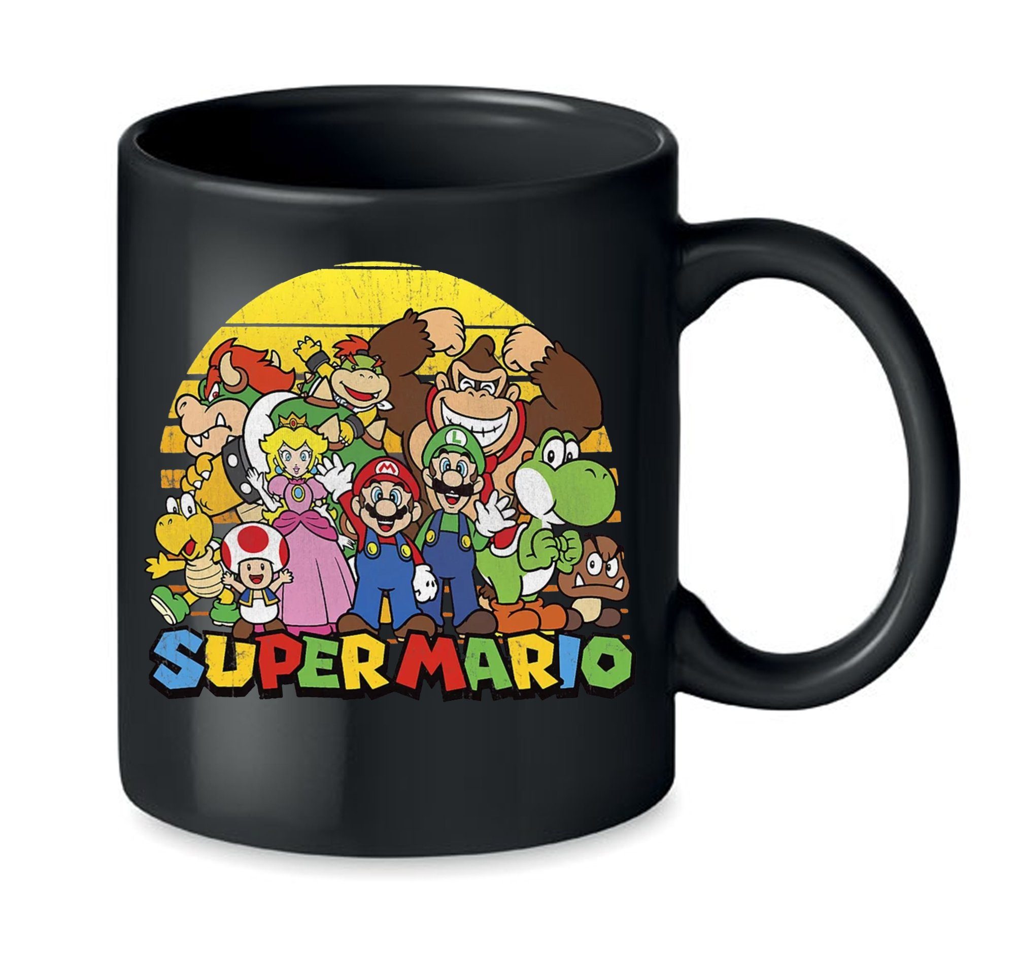 Blondie & Brownie Tasse Super Mario Sun Nintendo Mario Yoshi Luigi Gamer Konsole, Keramik Schwarz