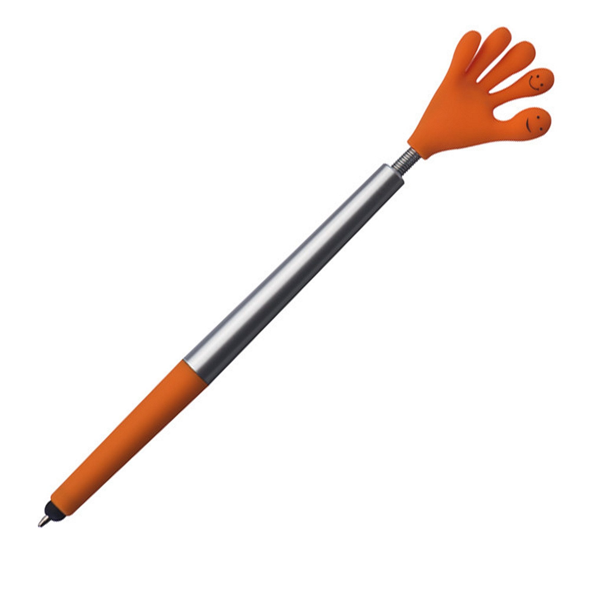 Livepac Office Kugelschreiber Touchpen Kugelschreiber / "Smile Hand" / Farbe: silber-orange