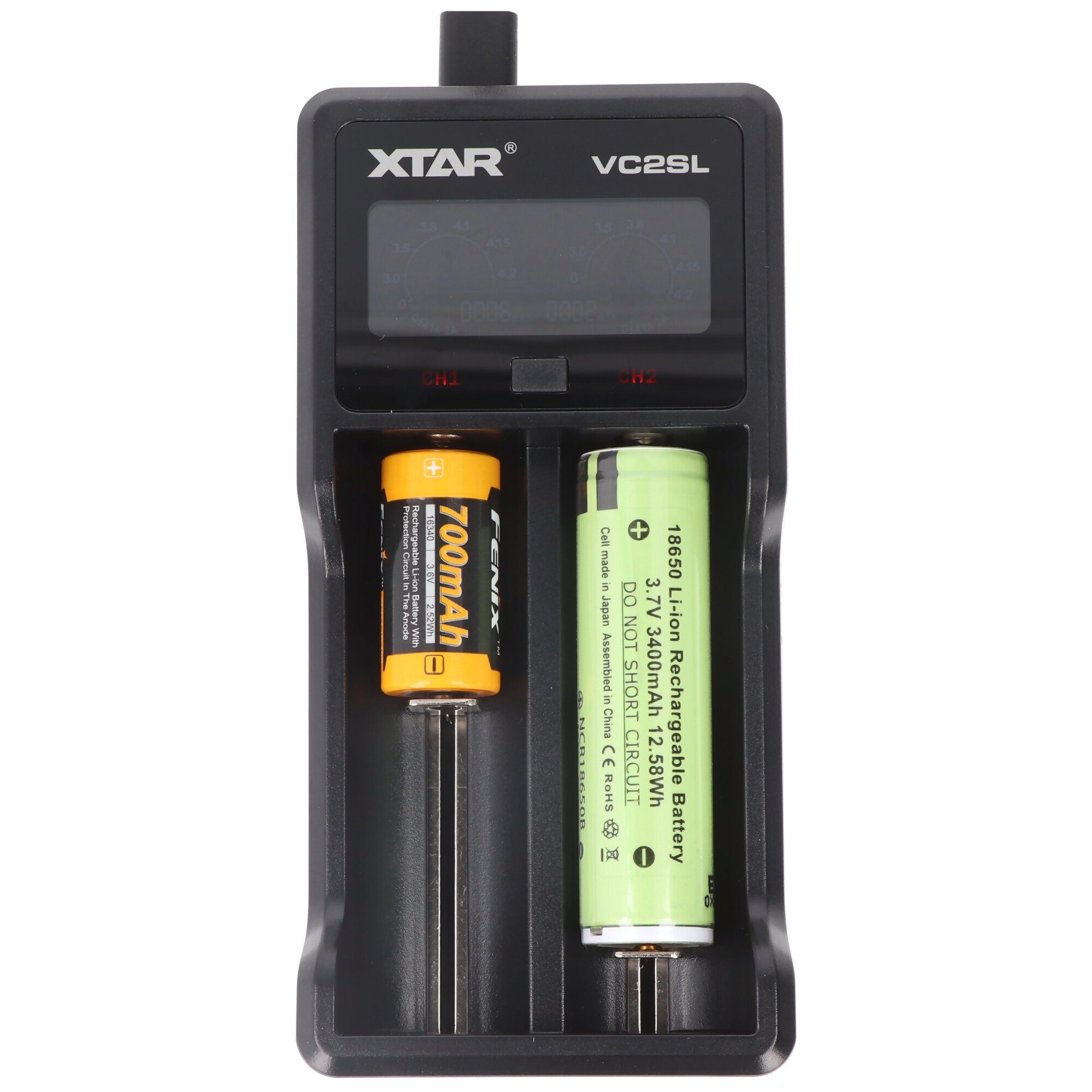 XTAR Xtar VC2SL Schnell-Ladegerät für Li-ion 3,6V bis 3,7V und NiMH 1,2V A Rundzellen-Lader